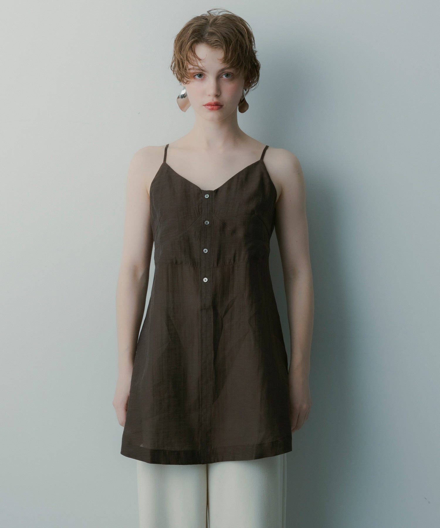 リネンブレンド キャミソールチュニック
