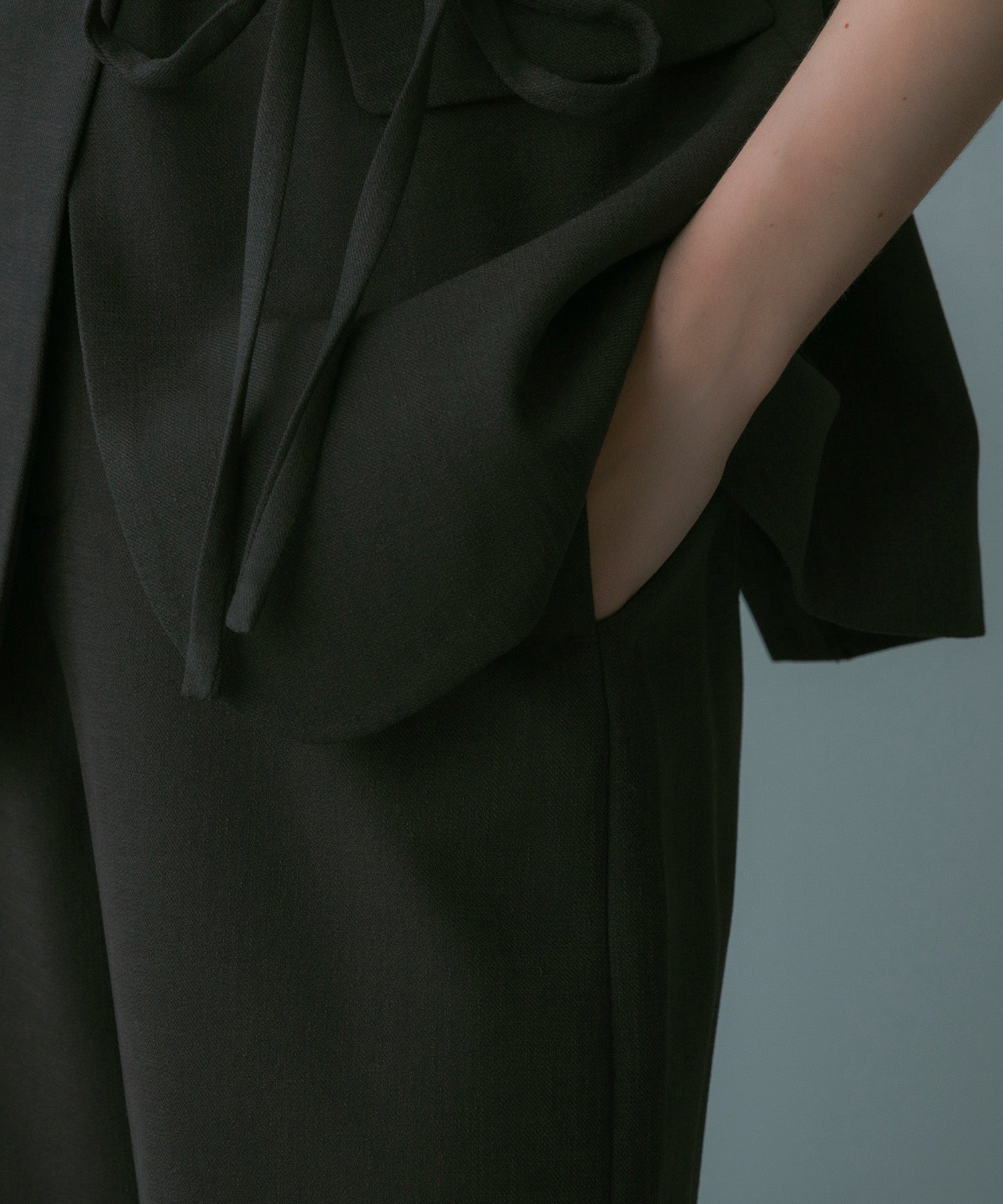 【3月中旬お届け予約商品】ハイウエスト ワイドスラックス