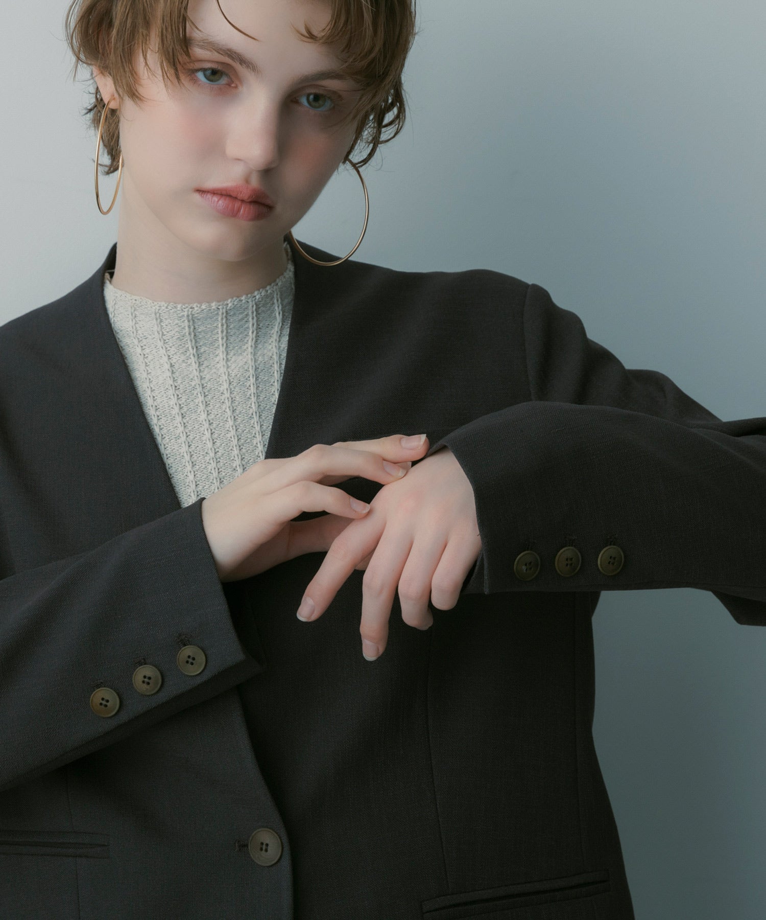 【3月中旬お届け予約商品】ノーカラージャケット