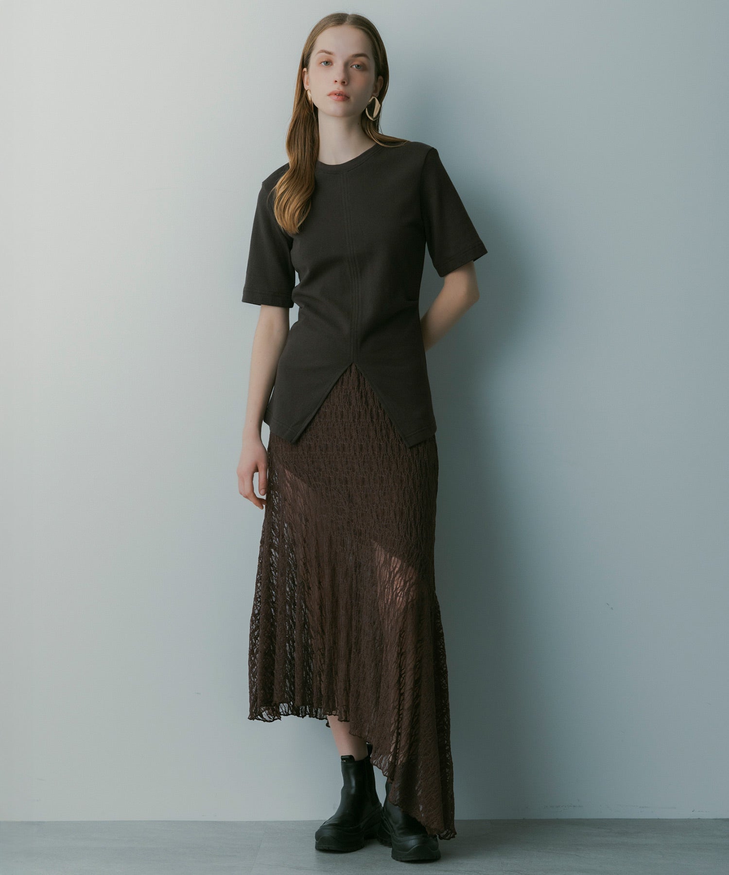 アシンメトリー レーススカート