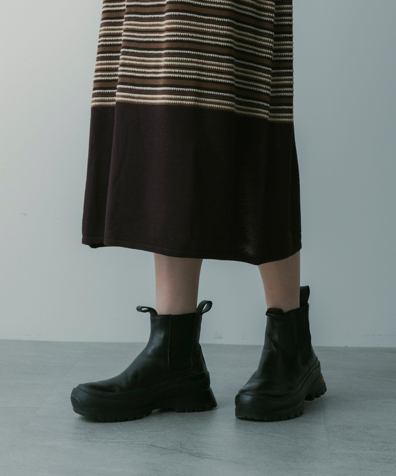 マルチボーダーニットワンピース