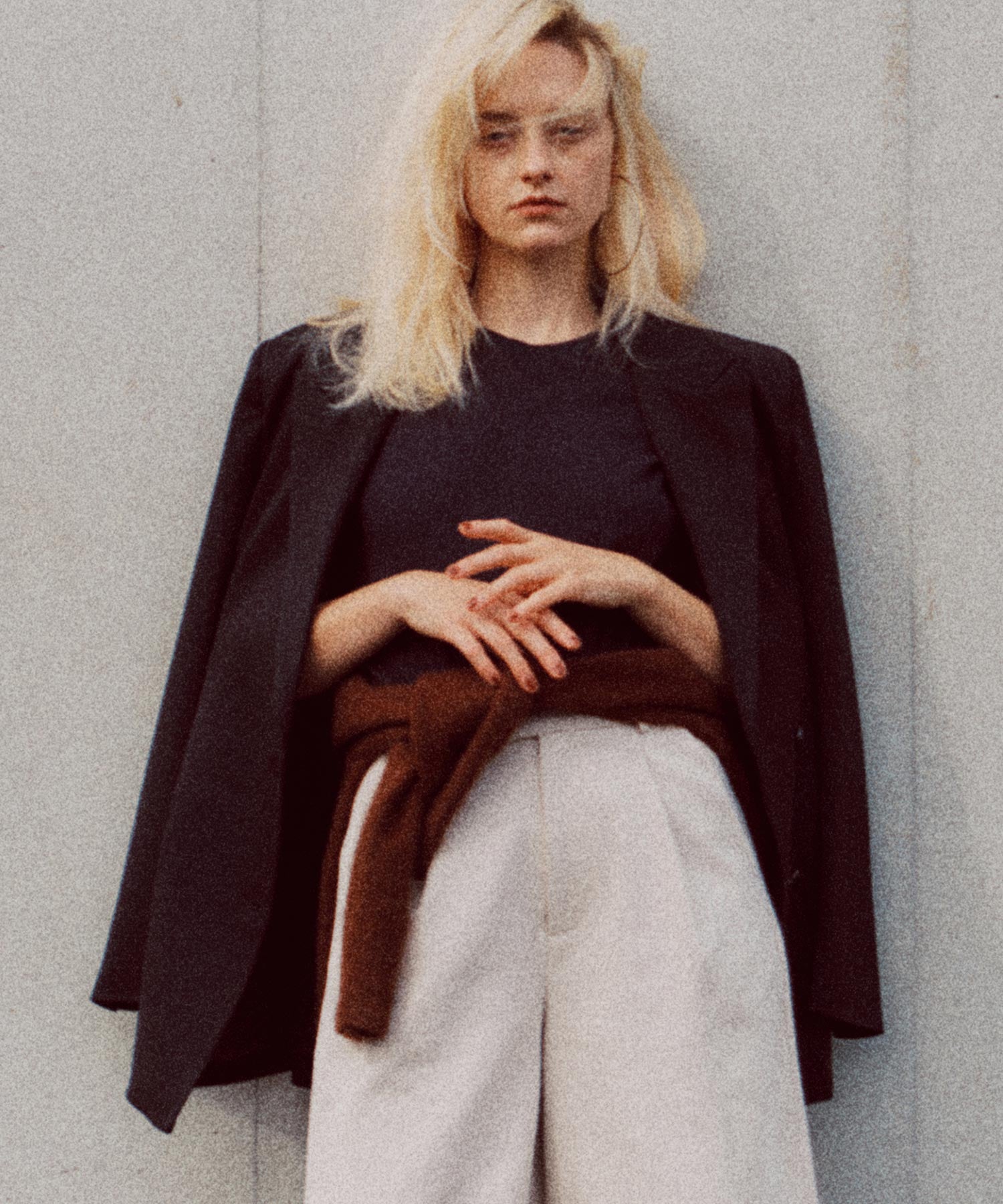 ウールブレンド ピークドラペルジャケット