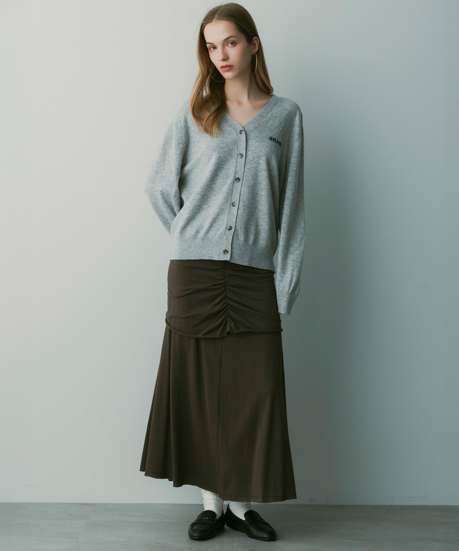 【3月中旬お届け予約商品】ドローストリングロングスカート