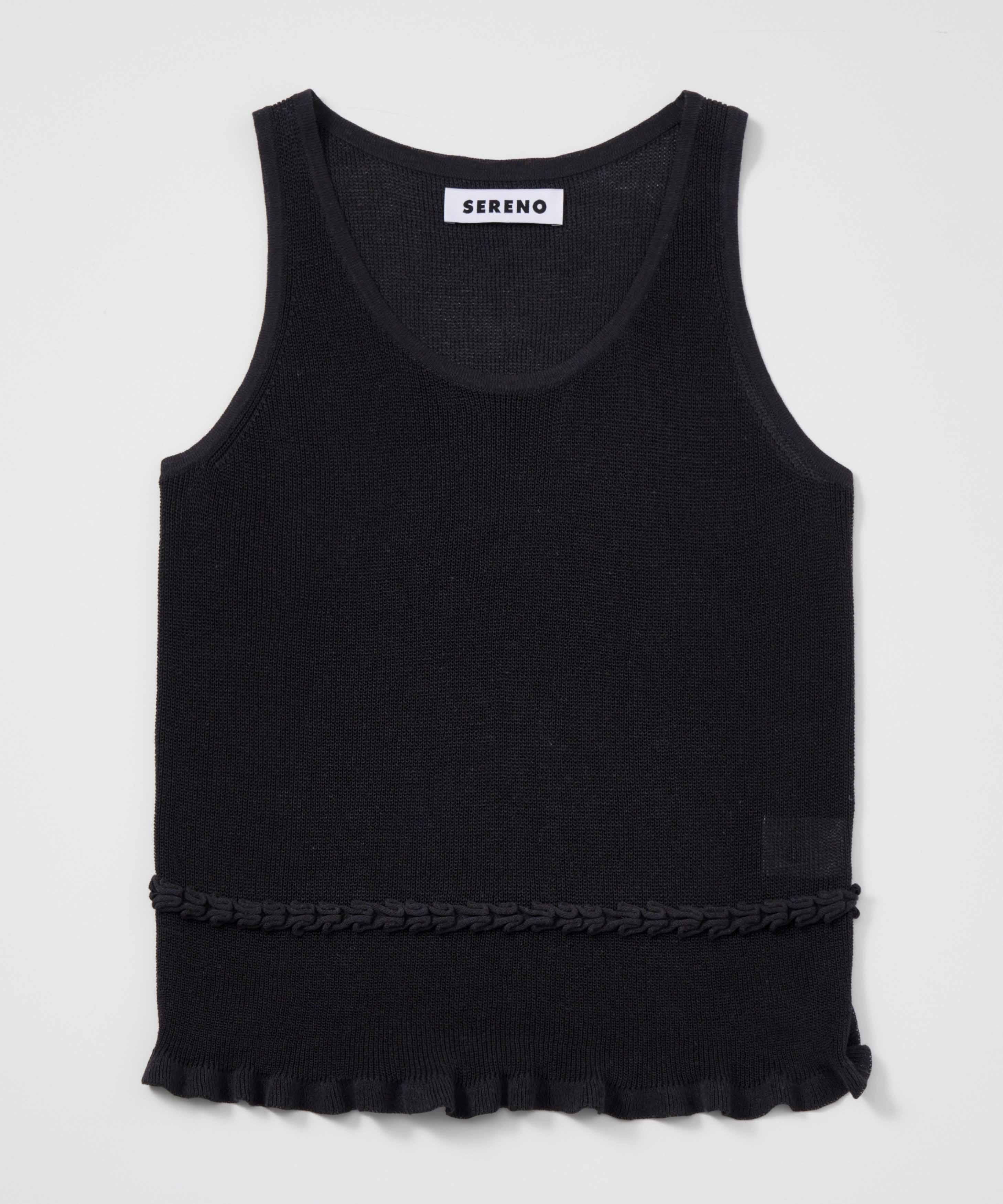 リネンブレンド フリルトップス