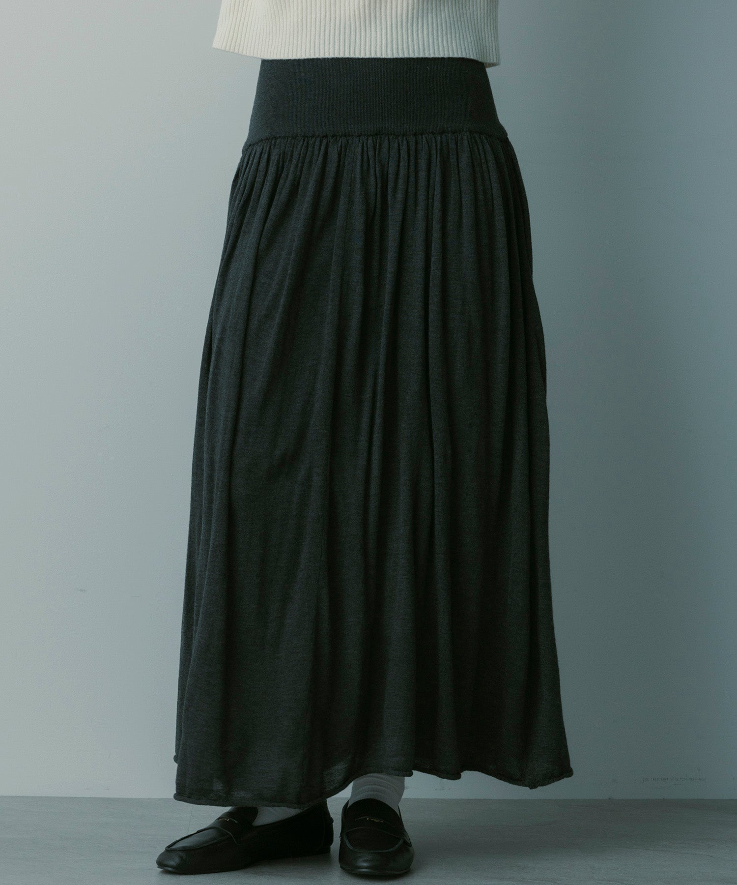 ウールブレンド ギャザースカート