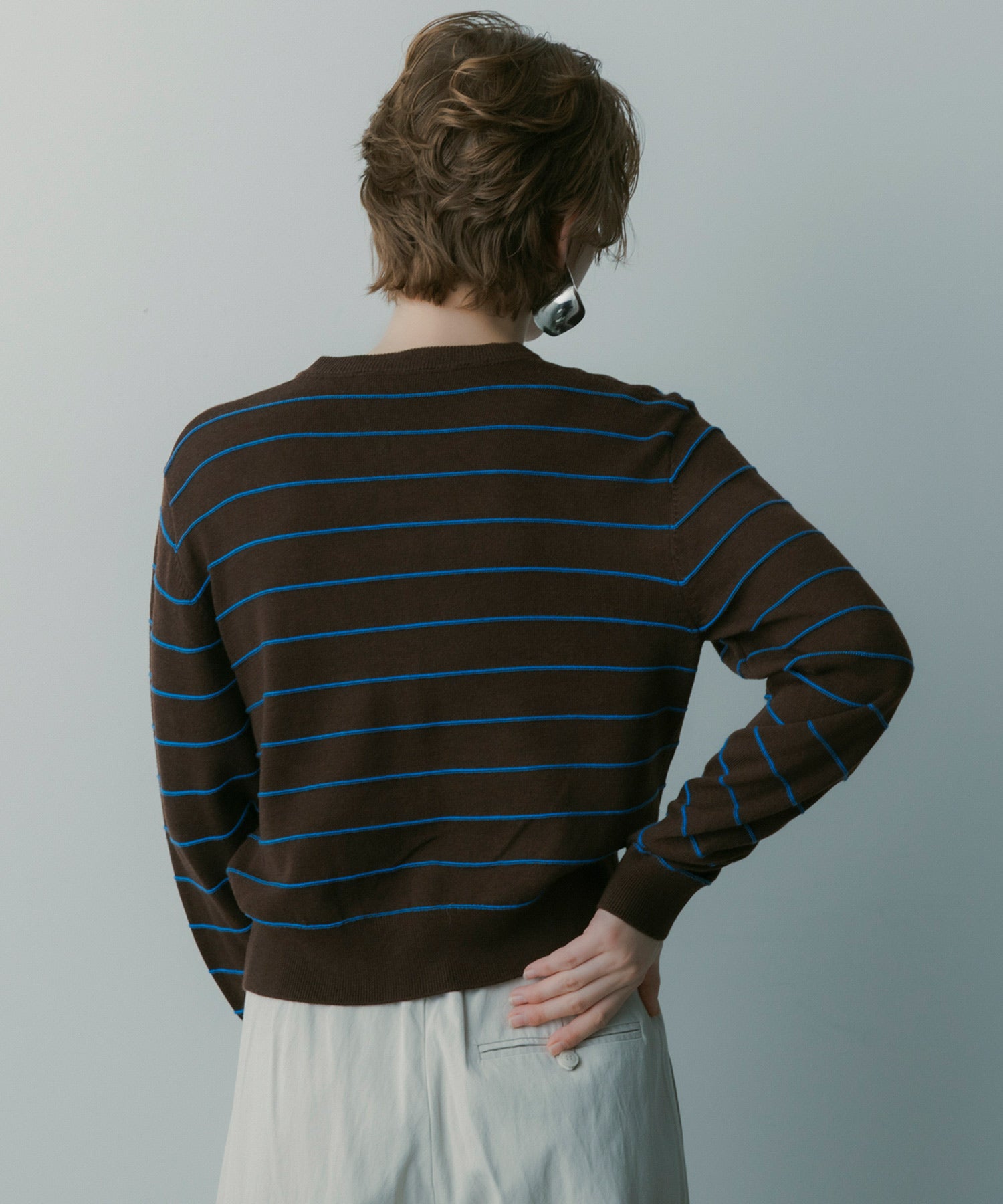 ボーダーニットカーディガン