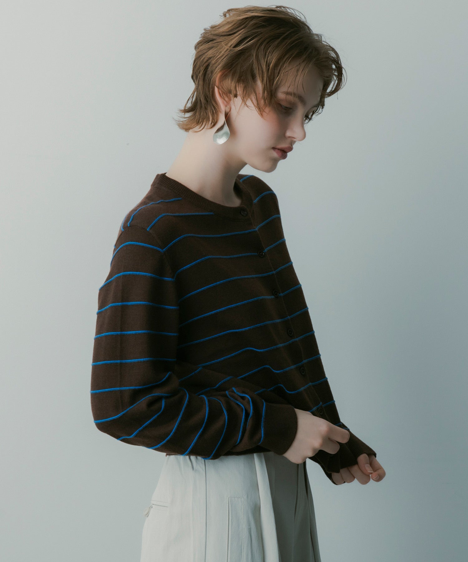 ボーダーニットカーディガン