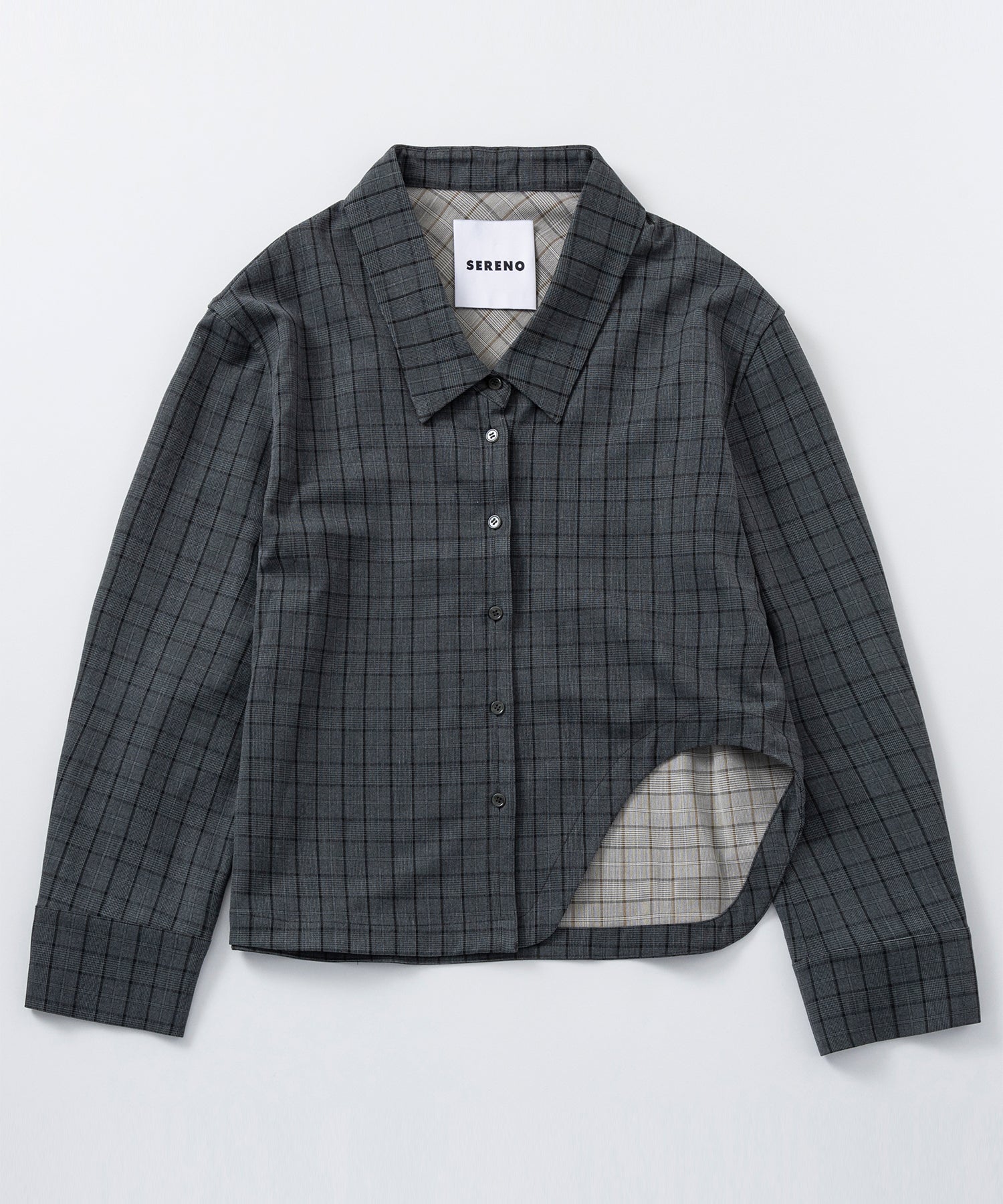 カットデザイン チェックシャツ