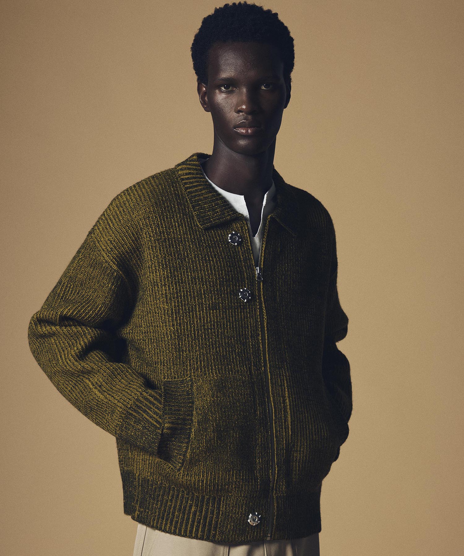 【12月上旬お届け予約商品】襟付きジップアップブルゾン