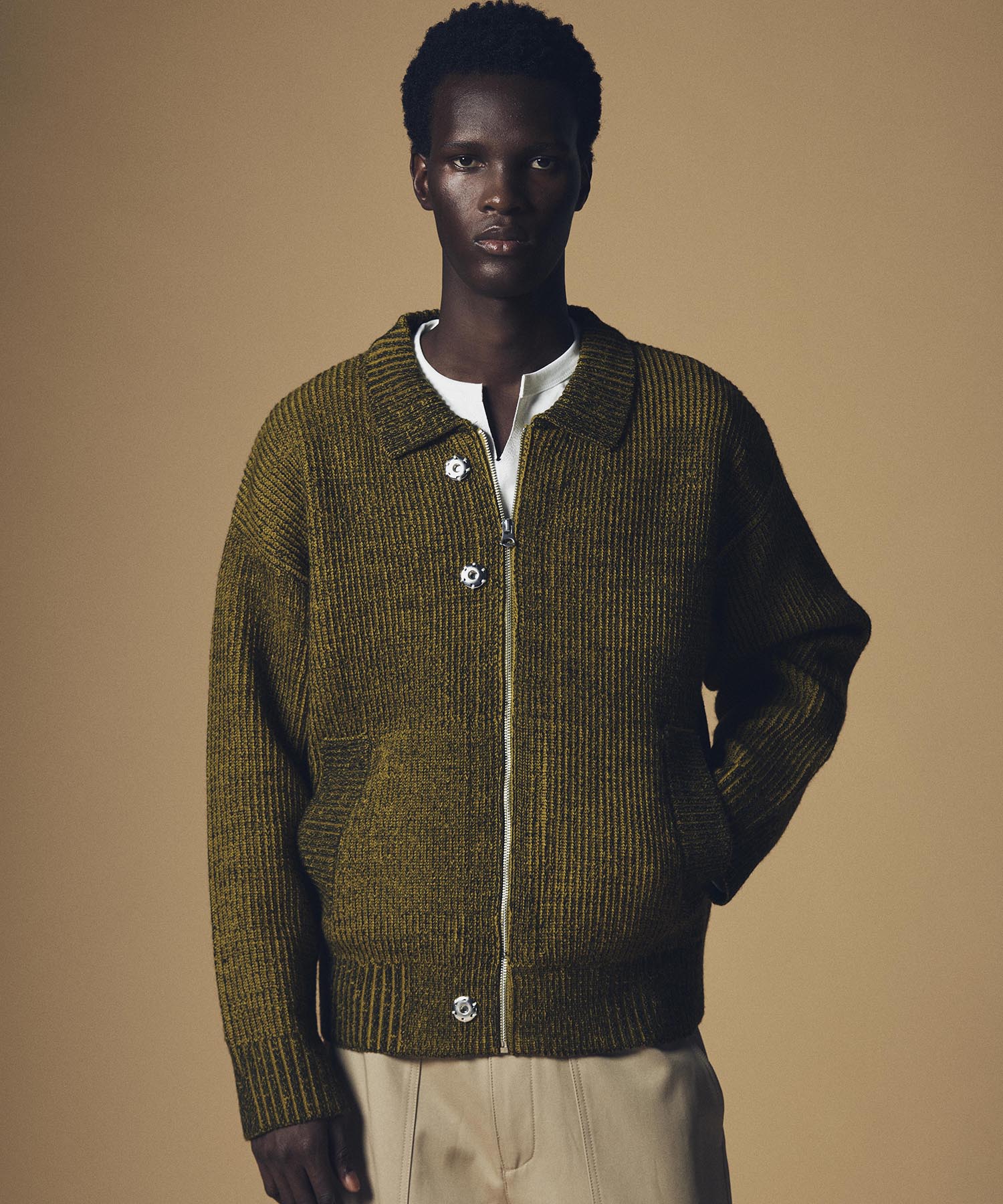 【12月上旬お届け予約商品】襟付きジップアップブルゾン