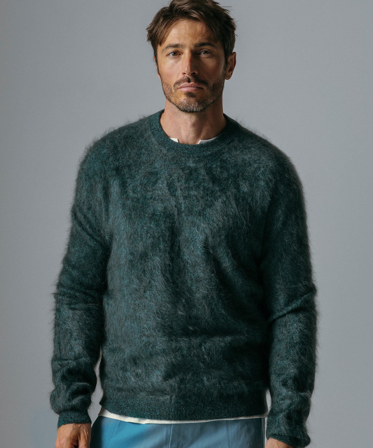 【12月上旬お届け予約商品】モヘアタッチ カシミヤセーター