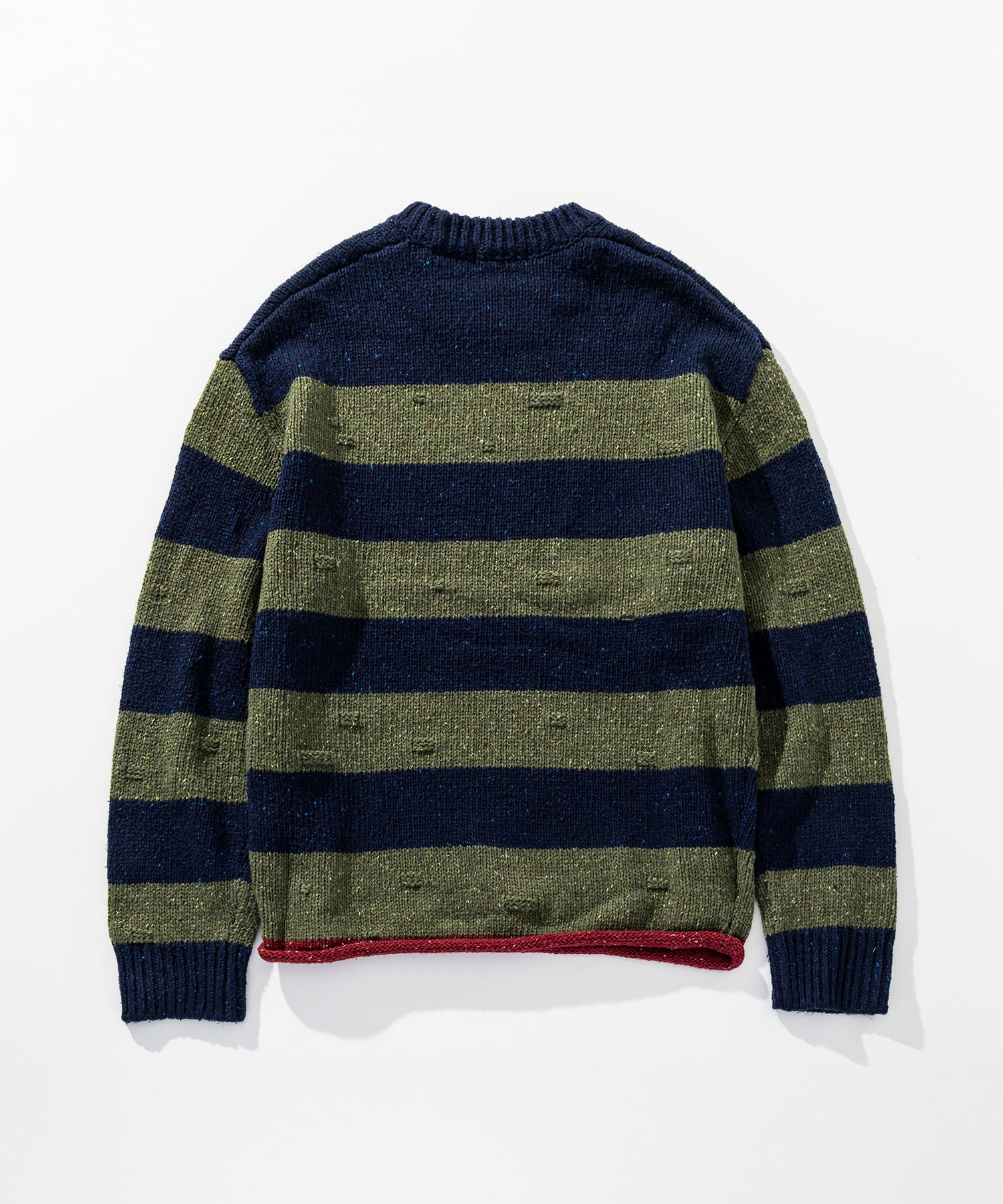 ソフトタッチ クルーネックボーダーニット