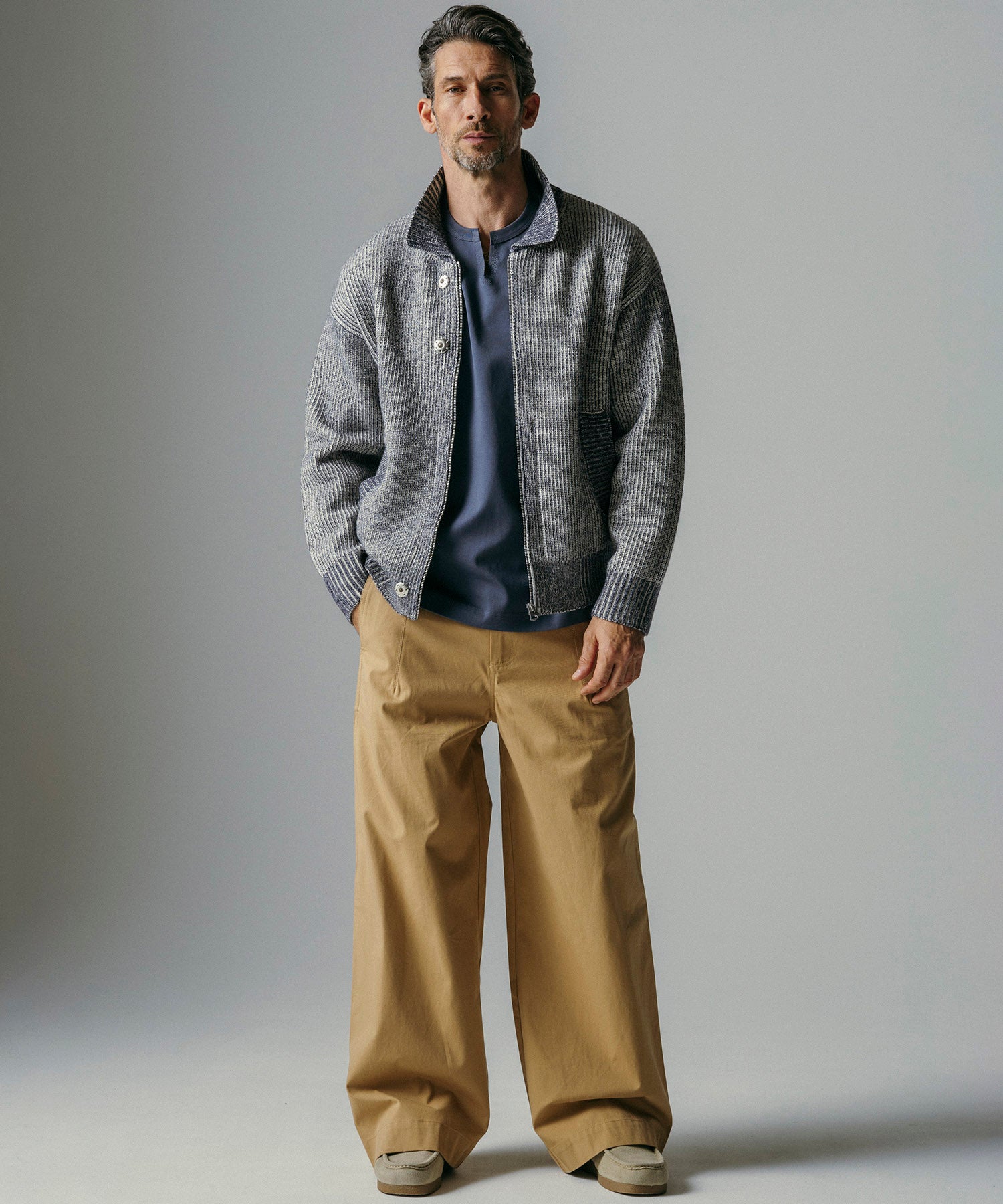 【12月上旬お届け予約商品】襟付きジップアップブルゾン