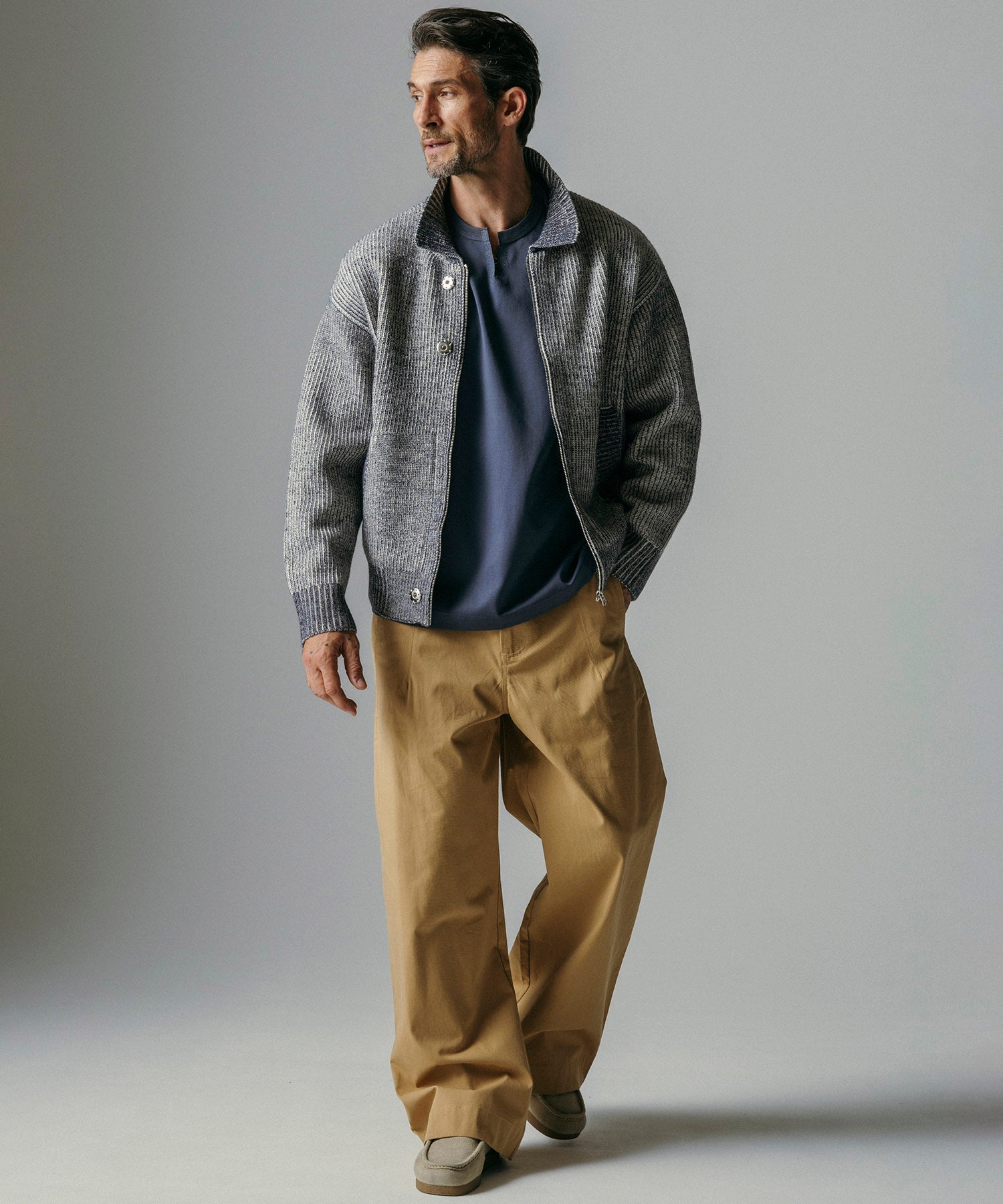 【12月上旬お届け予約商品】襟付きジップアップブルゾン