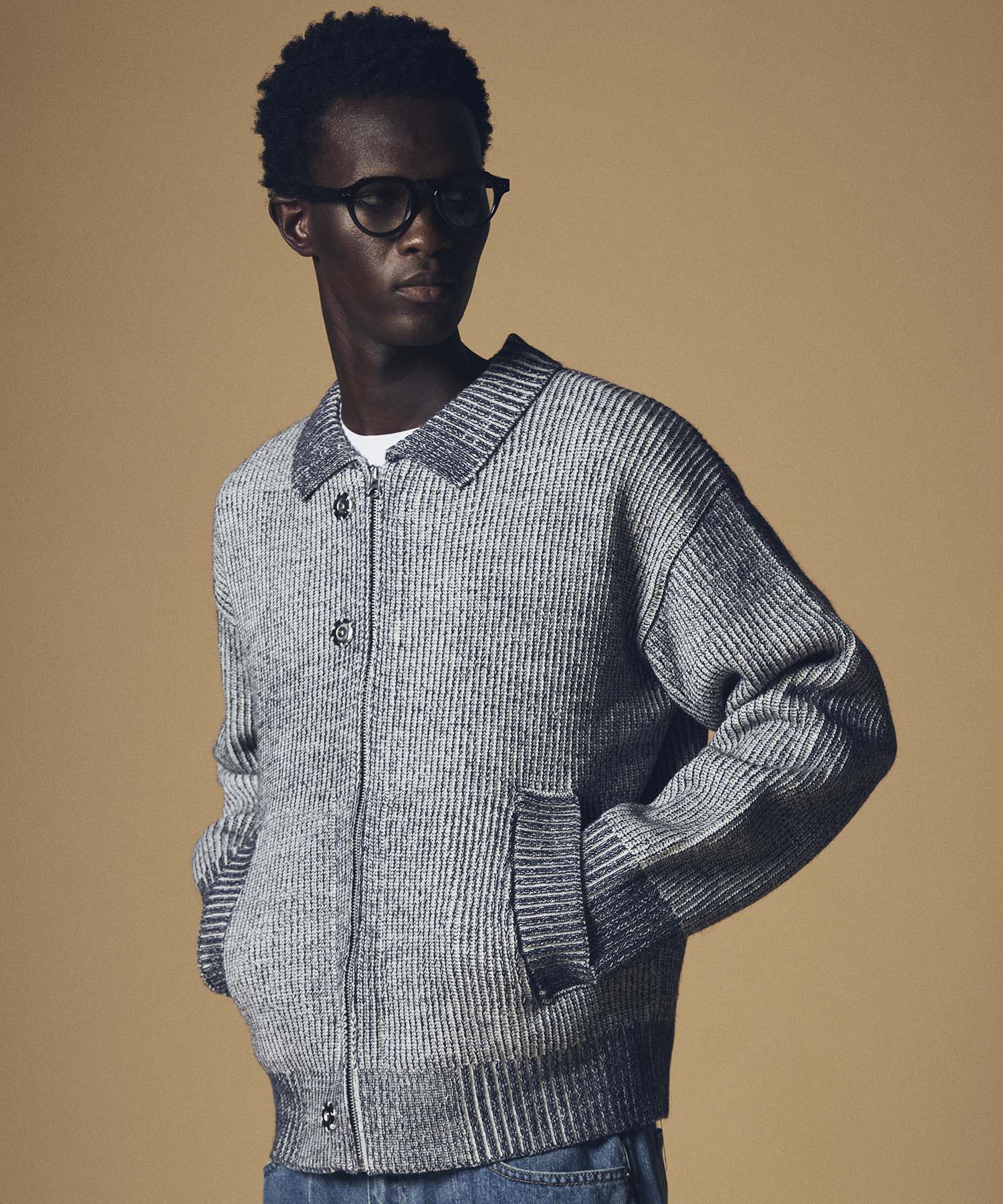 【12月上旬お届け予約商品】襟付きジップアップブルゾン