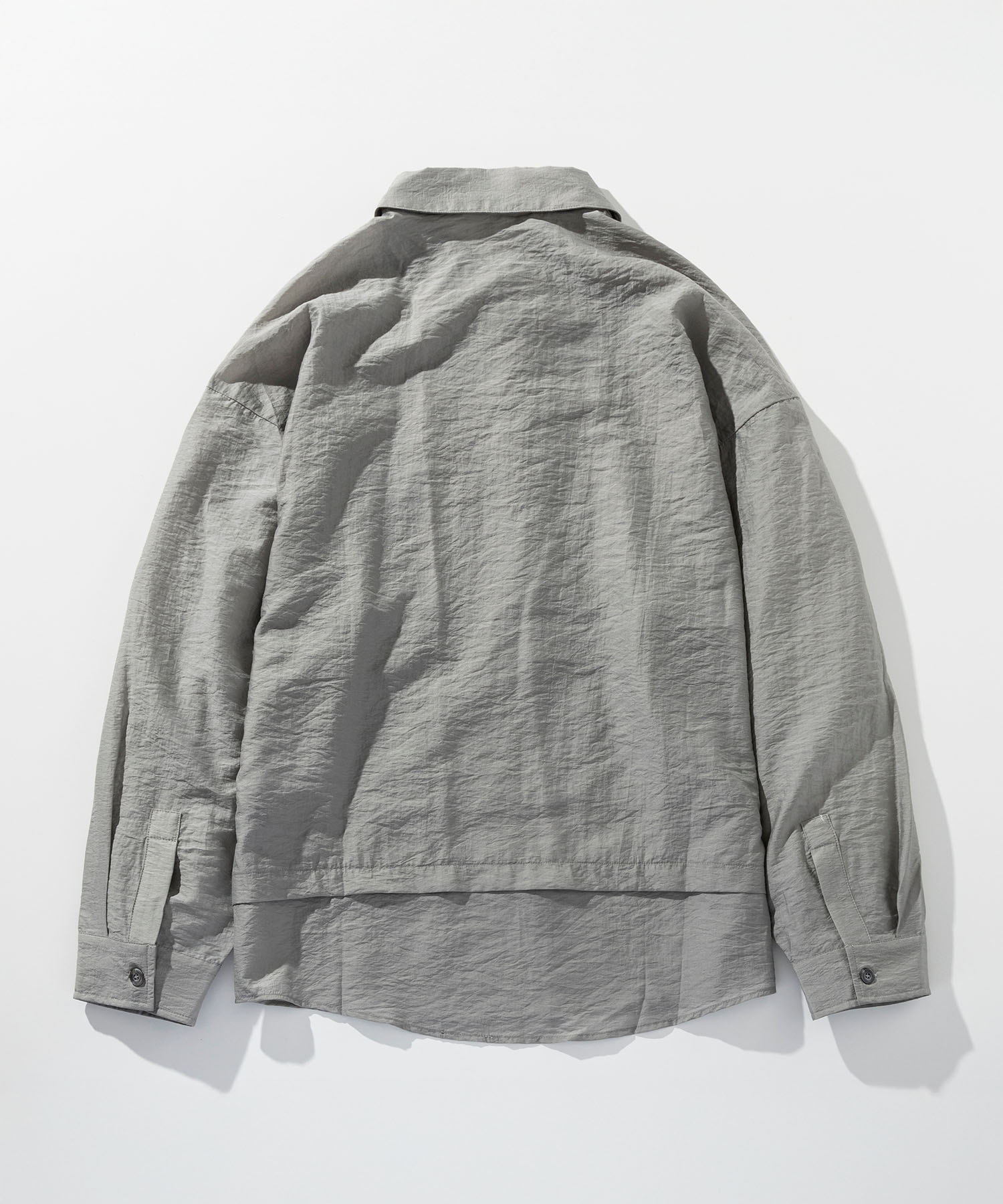 【12月上旬お届け予約商品】リネンブレンド スタンドカラー プルオーバーシャツ