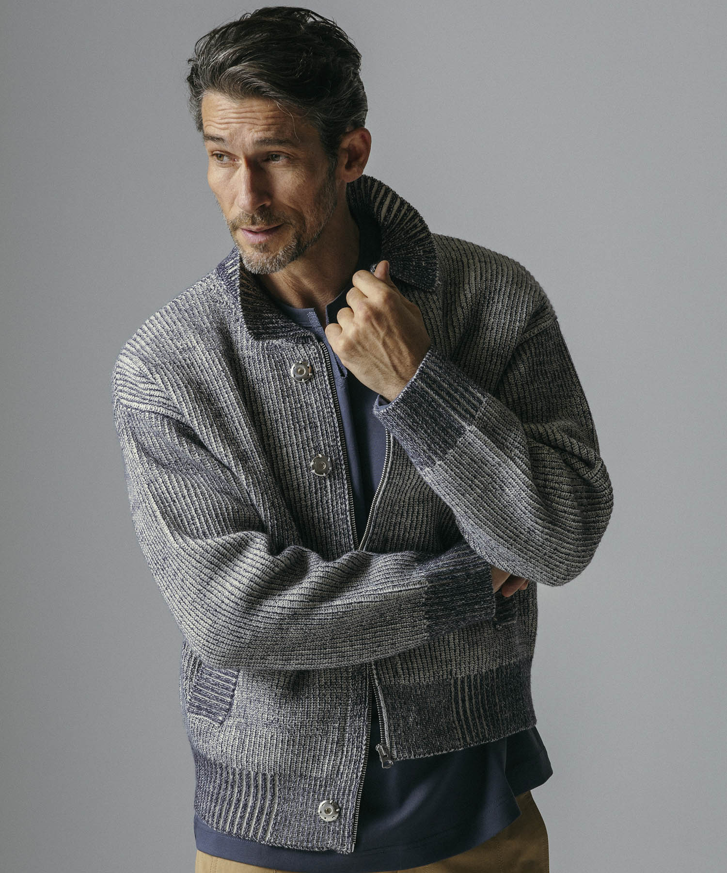 【12月上旬お届け予約商品】襟付きジップアップブルゾン