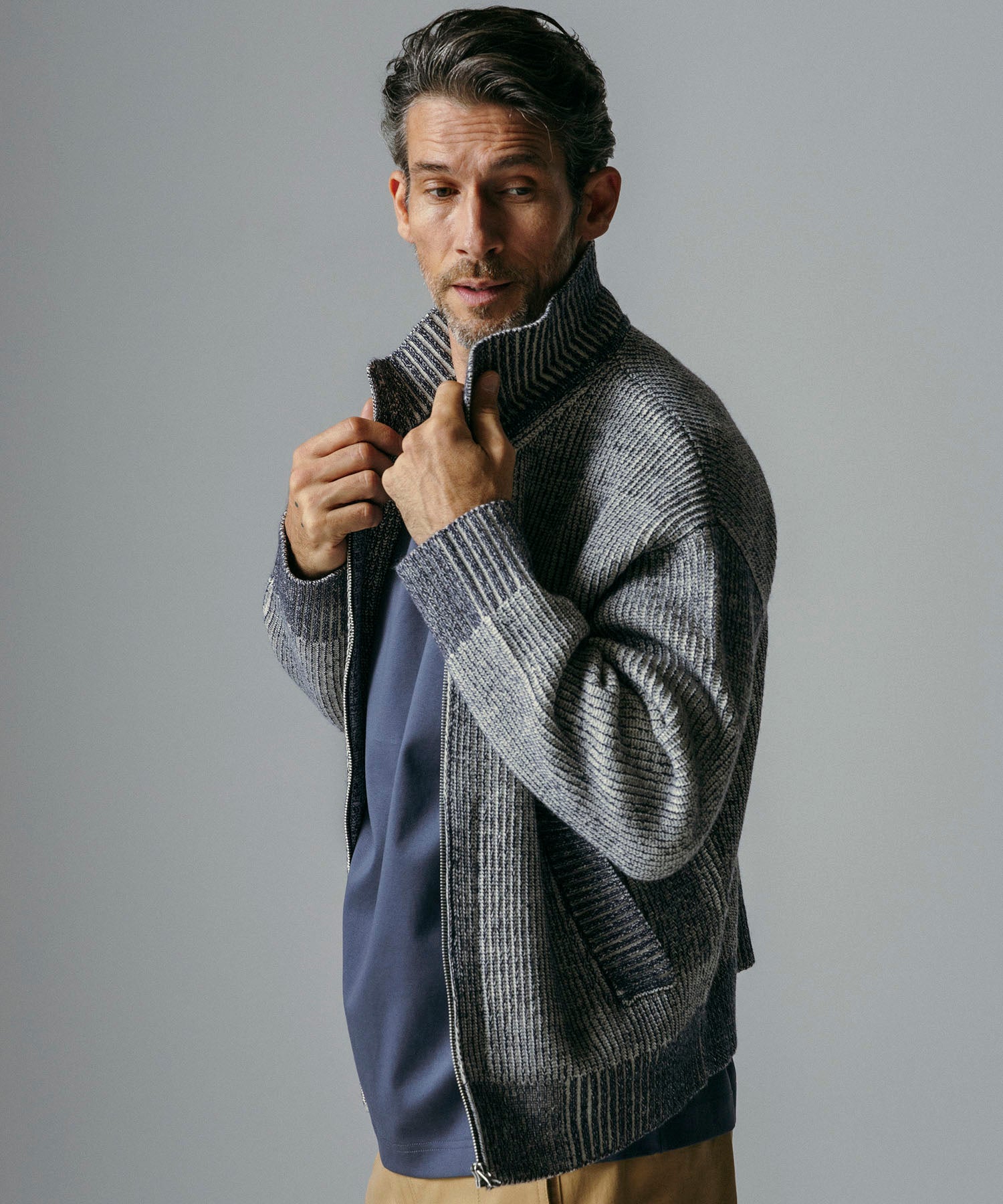 【12月上旬お届け予約商品】襟付きジップアップブルゾン