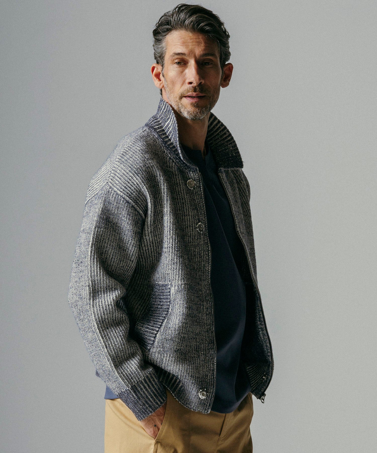 【12月上旬お届け予約商品】襟付きジップアップブルゾン