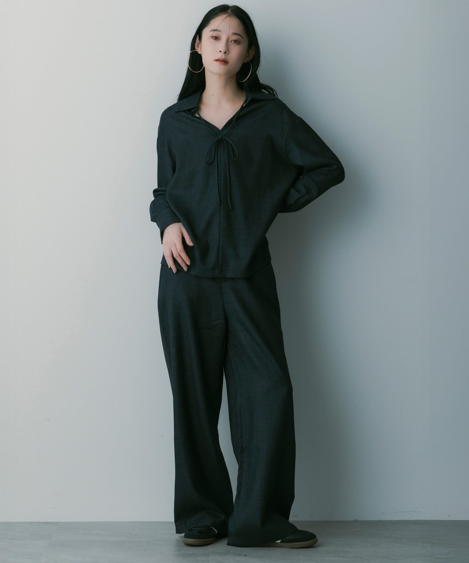 【3月中旬お届け予約商品】ウールブレンド イージーパンツ