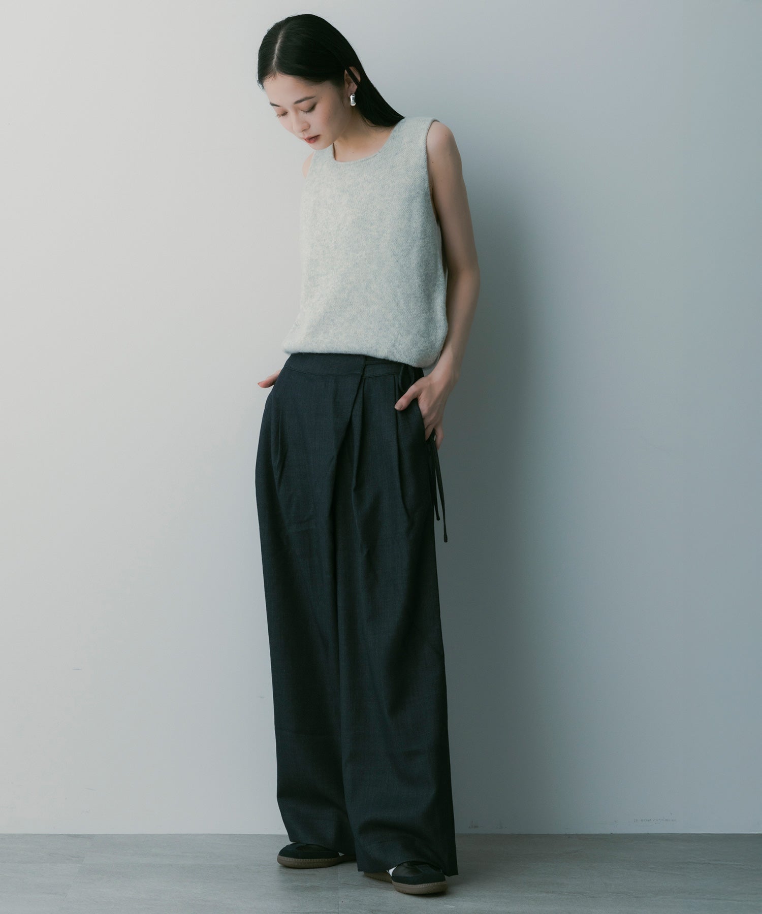 【3月中旬お届け予約商品】ウールブレンド ラップパンツ