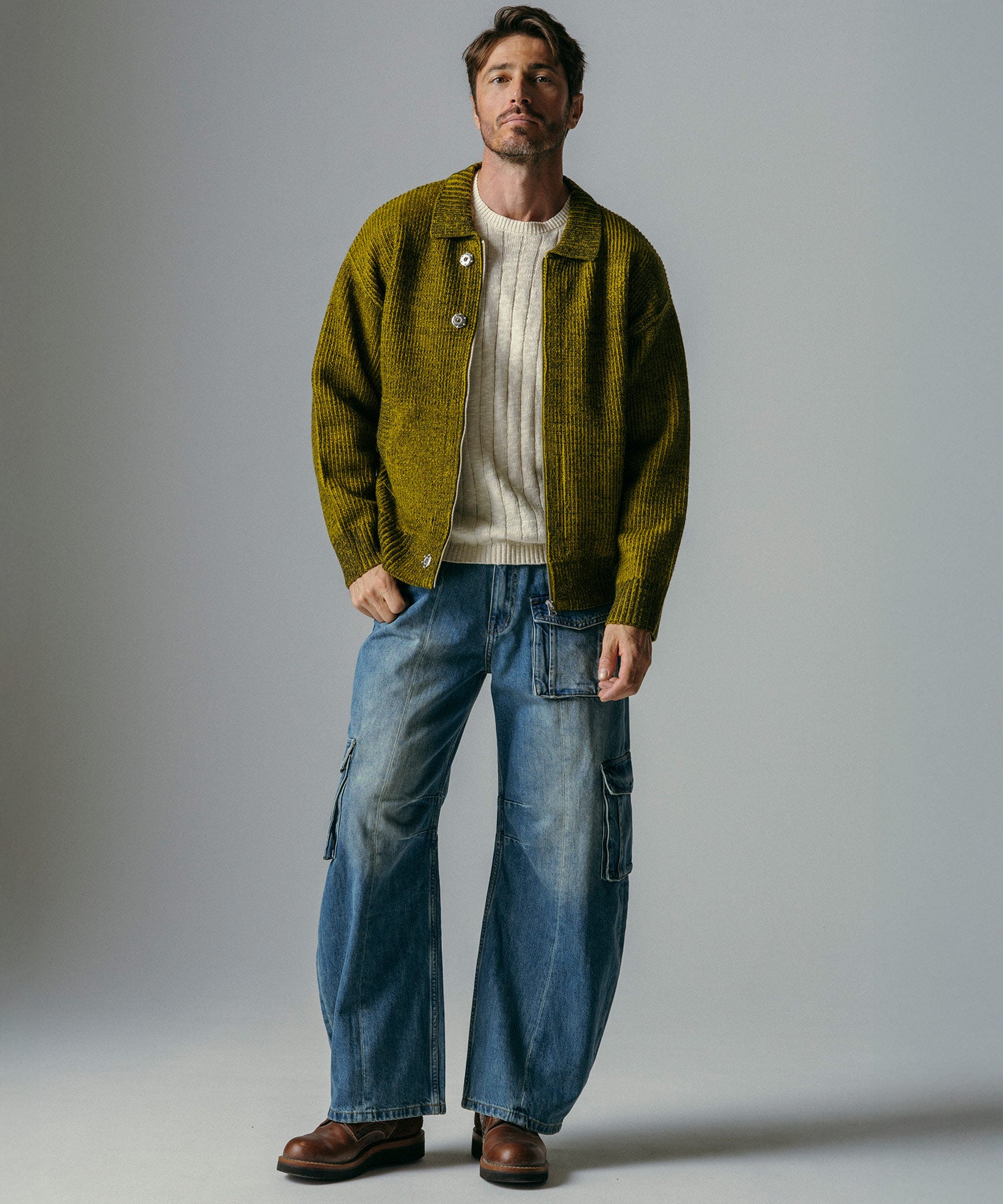 カーゴバルーン コットンデニムワイドパンツ