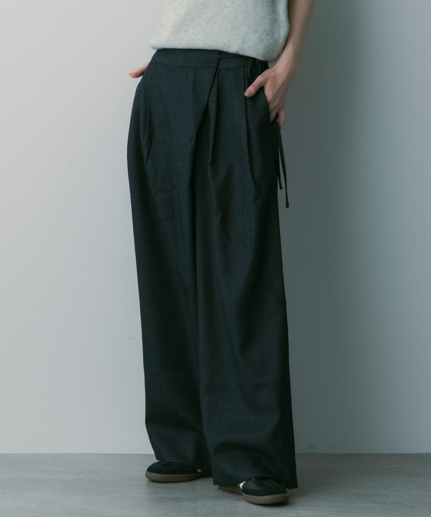 【3月中旬お届け予約商品】ウールブレンド ラップパンツ