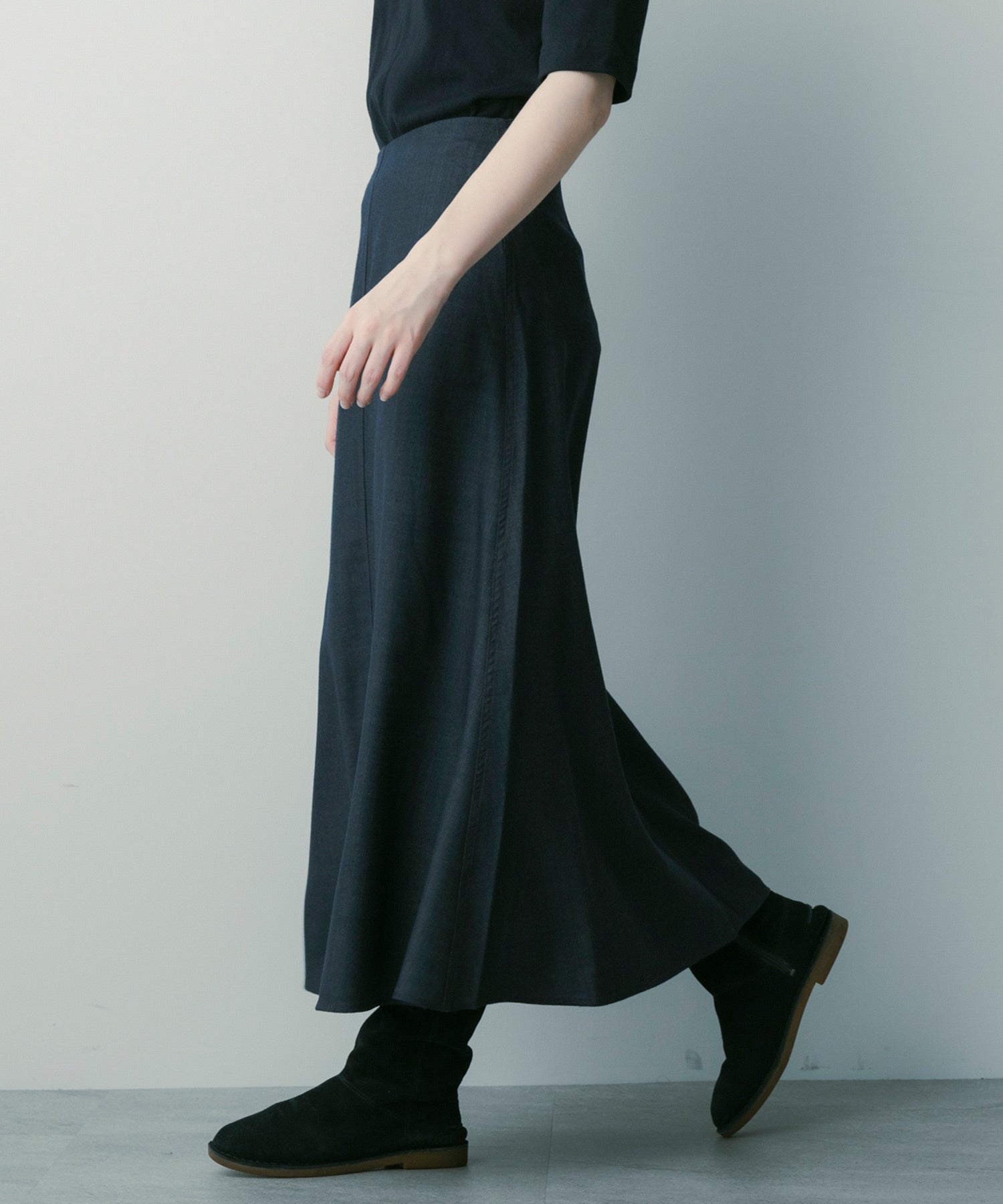 【3月中旬お届け予約商品】ウールブレンド フレアスカート