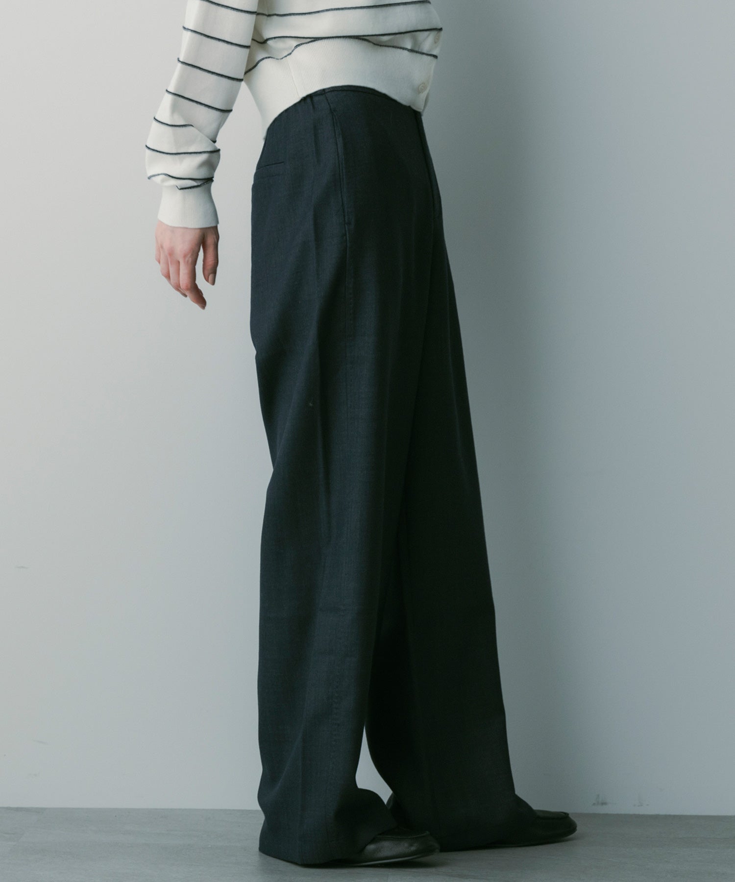 【3月中旬お届け予約商品】ウールブレンド イージーパンツ