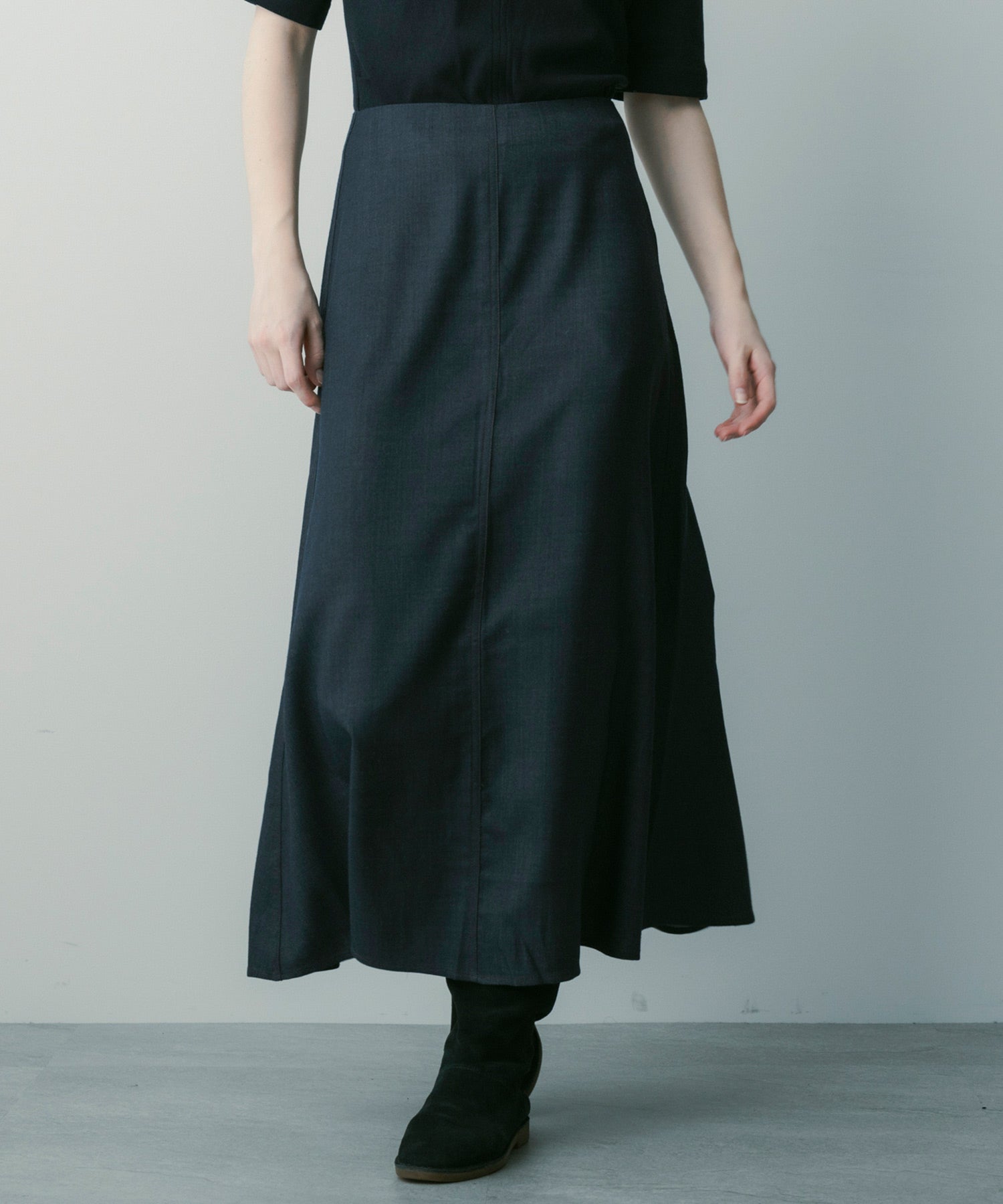 【3月中旬お届け予約商品】ウールブレンド フレアスカート