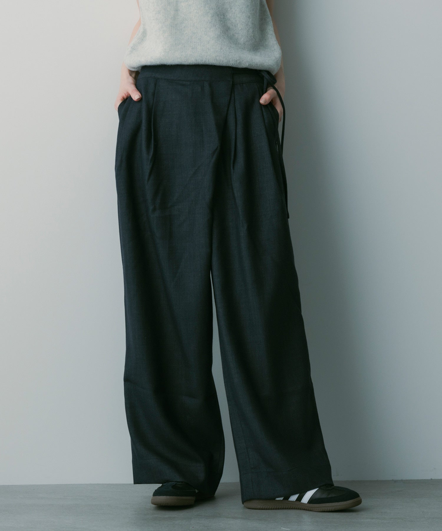 【3月中旬お届け予約商品】ウールブレンド ラップパンツ