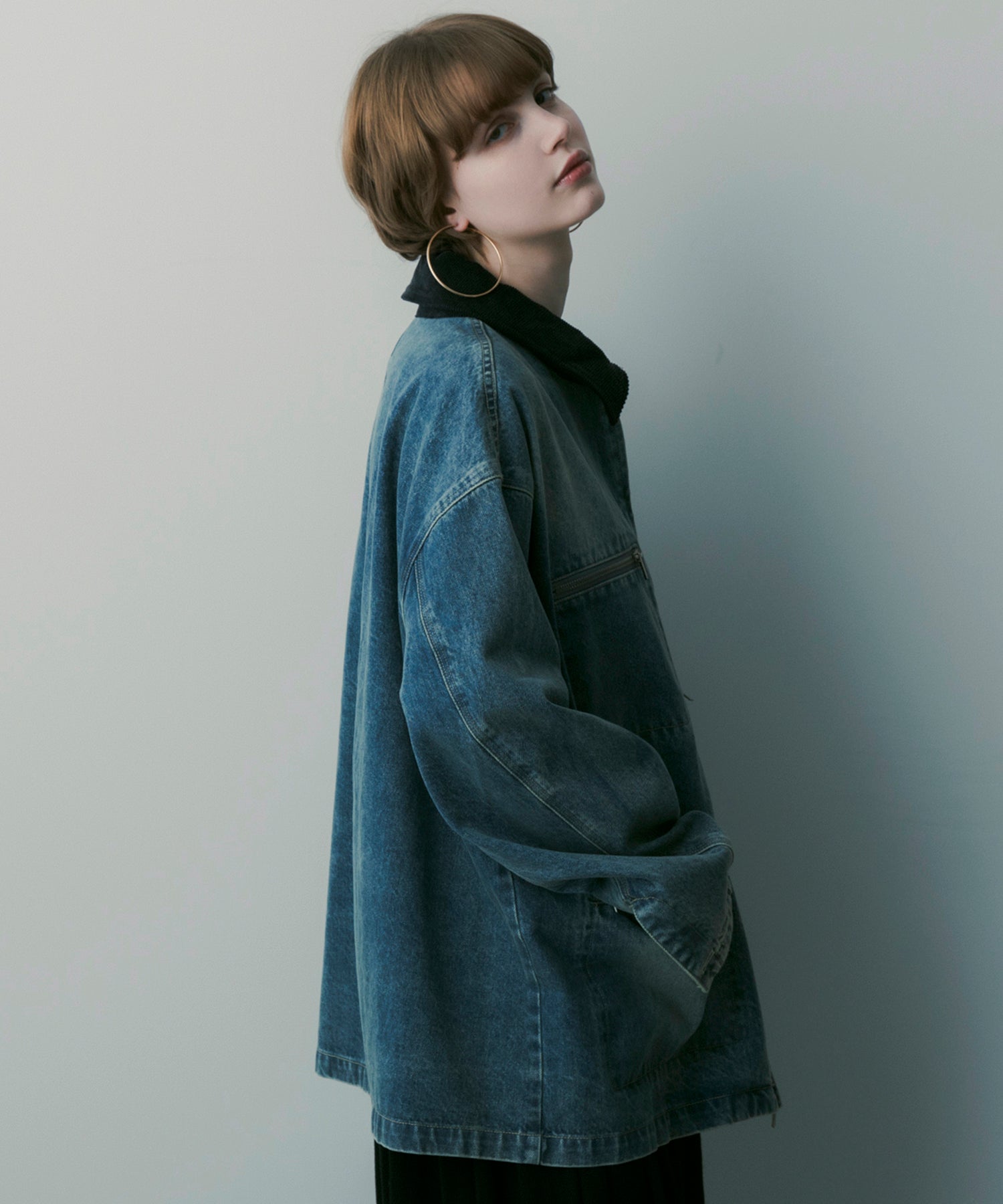 バイカラーデニムジャケット