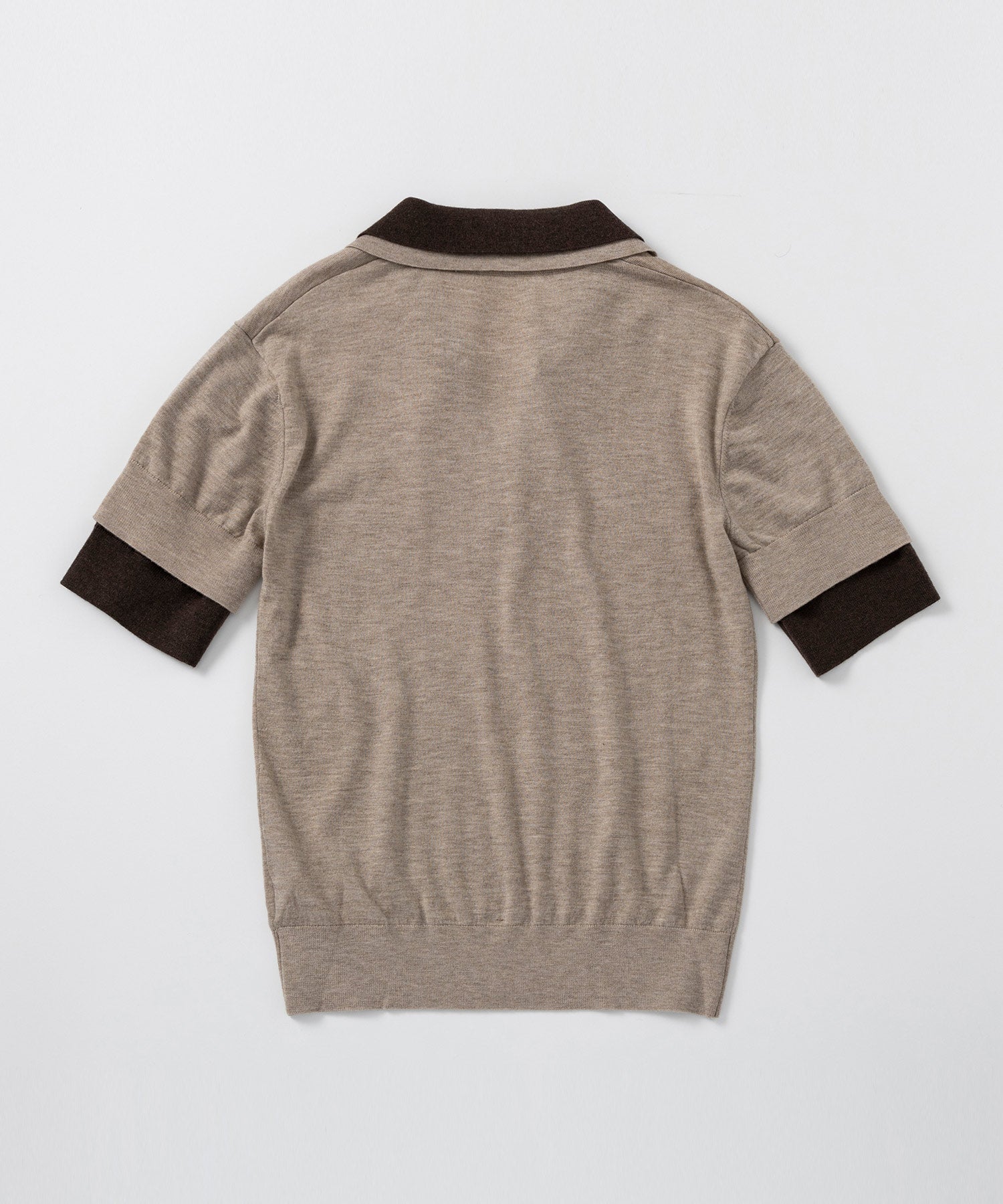 レイヤードカラー ニットシャツ