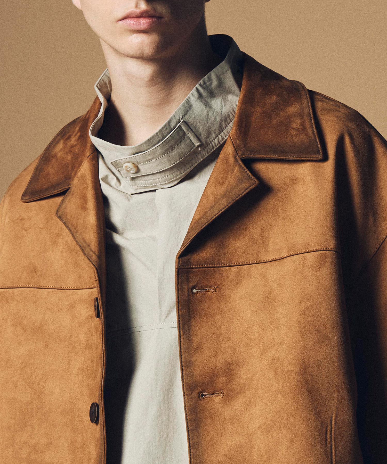 スタンドカラー プルオーバーシャツ