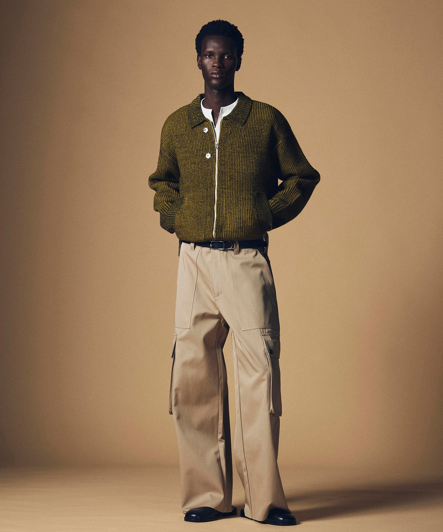 【12月上旬お届け予約商品】ハイウエスト ワイドカーゴパンツ