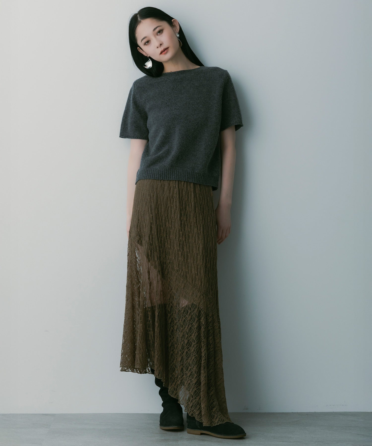 アシンメトリー レーススカート