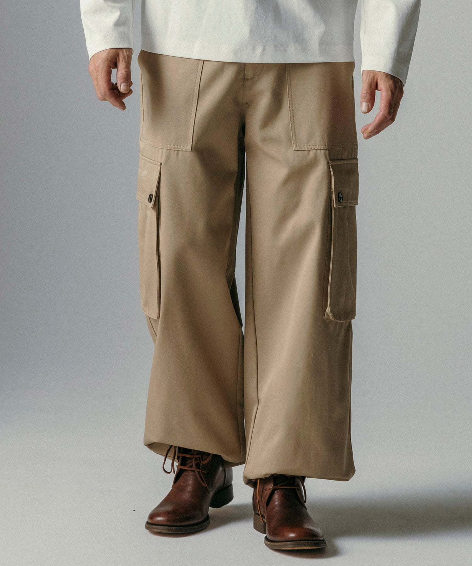 【12月上旬お届け予約商品】ハイウエスト ワイドカーゴパンツ