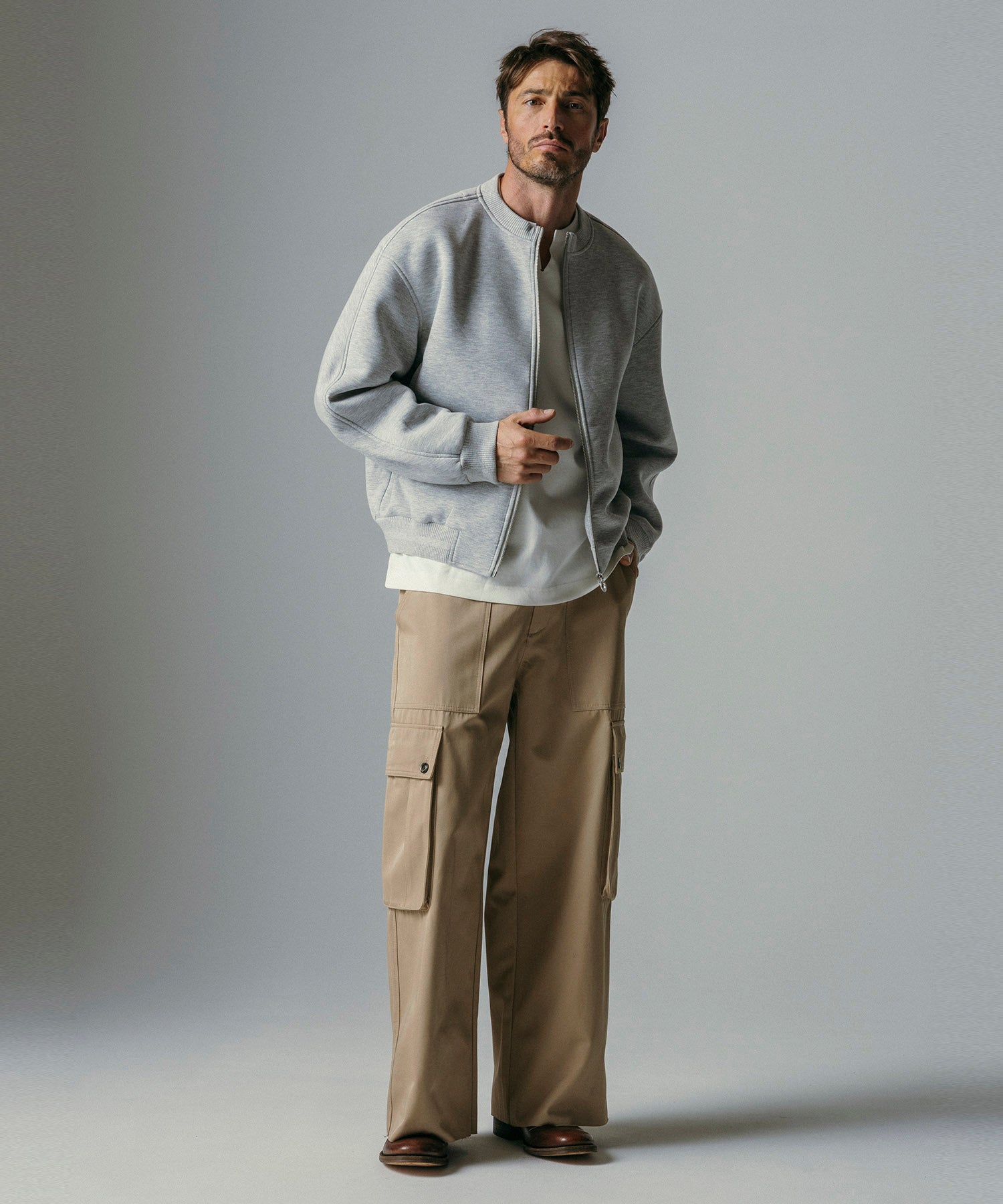 【12月上旬お届け予約商品】ハイウエスト ワイドカーゴパンツ