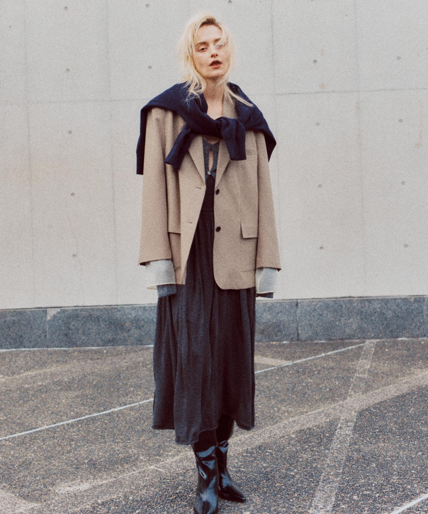 ウールブレンド ギャザースカート