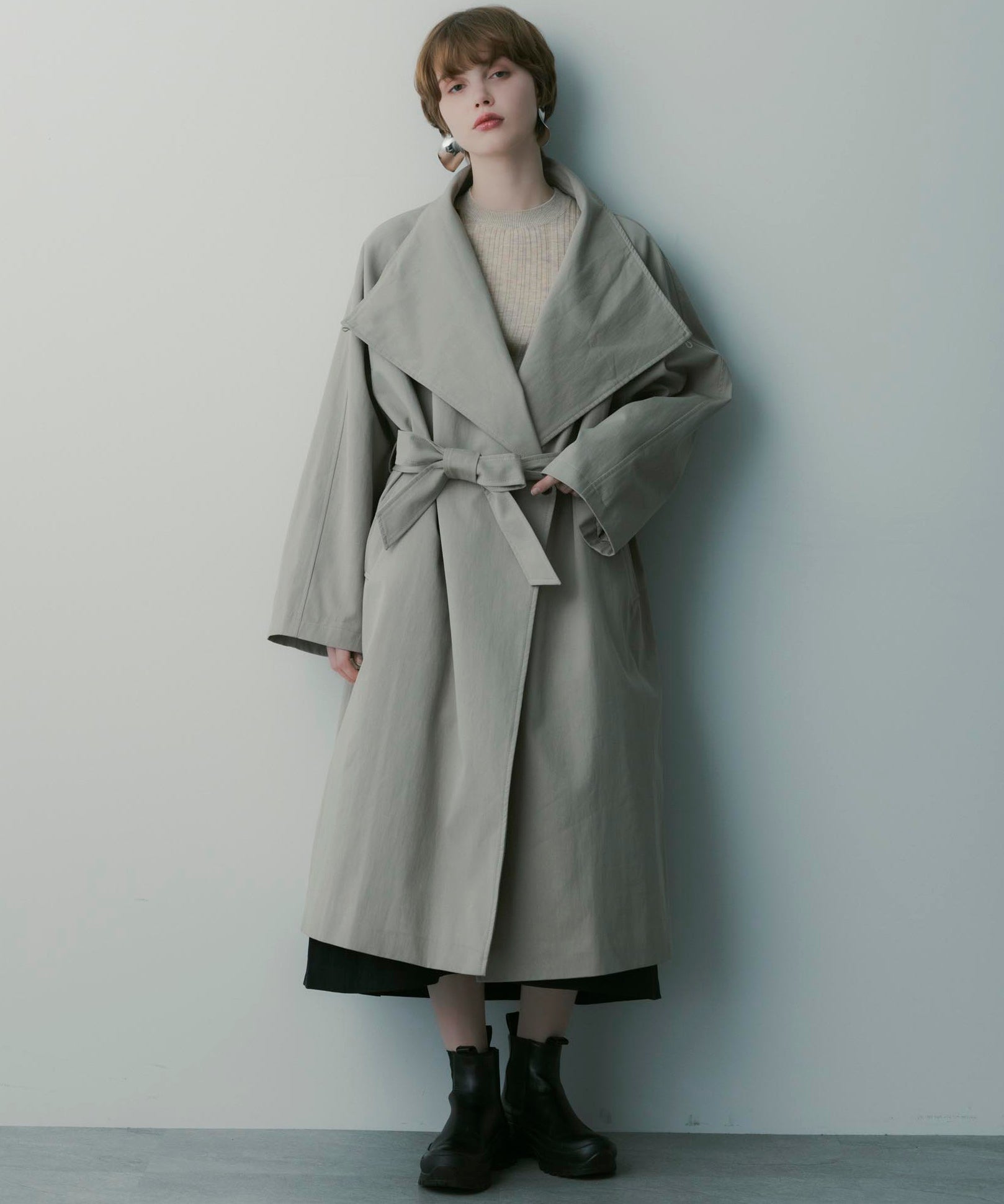 ビッグカラーロングコート