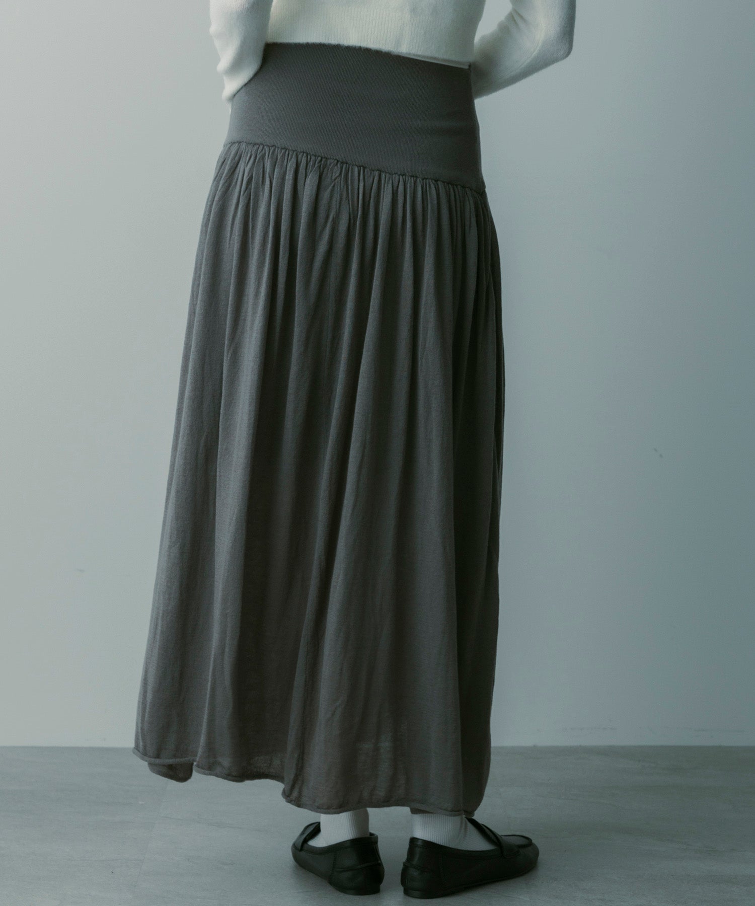 ウールブレンド ギャザースカート