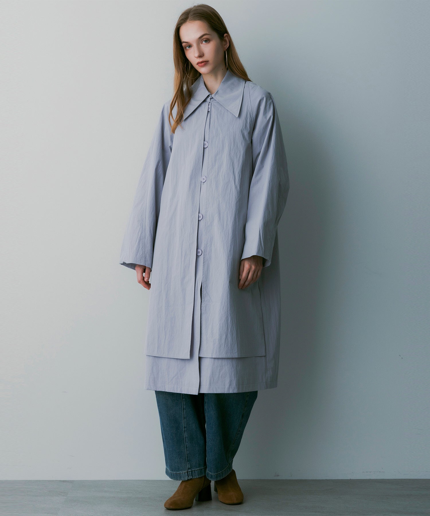 レイヤードロングコート