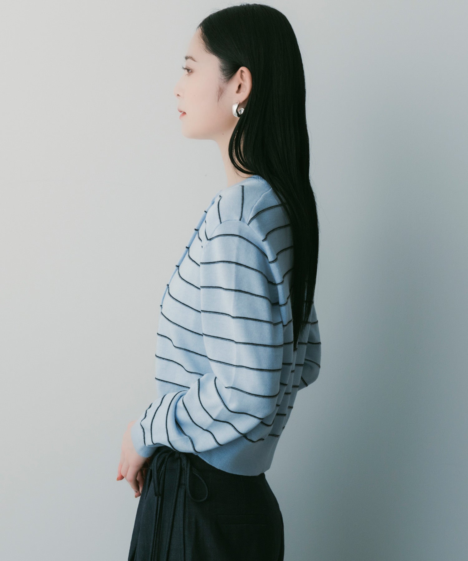 ボーダーニットカーディガン