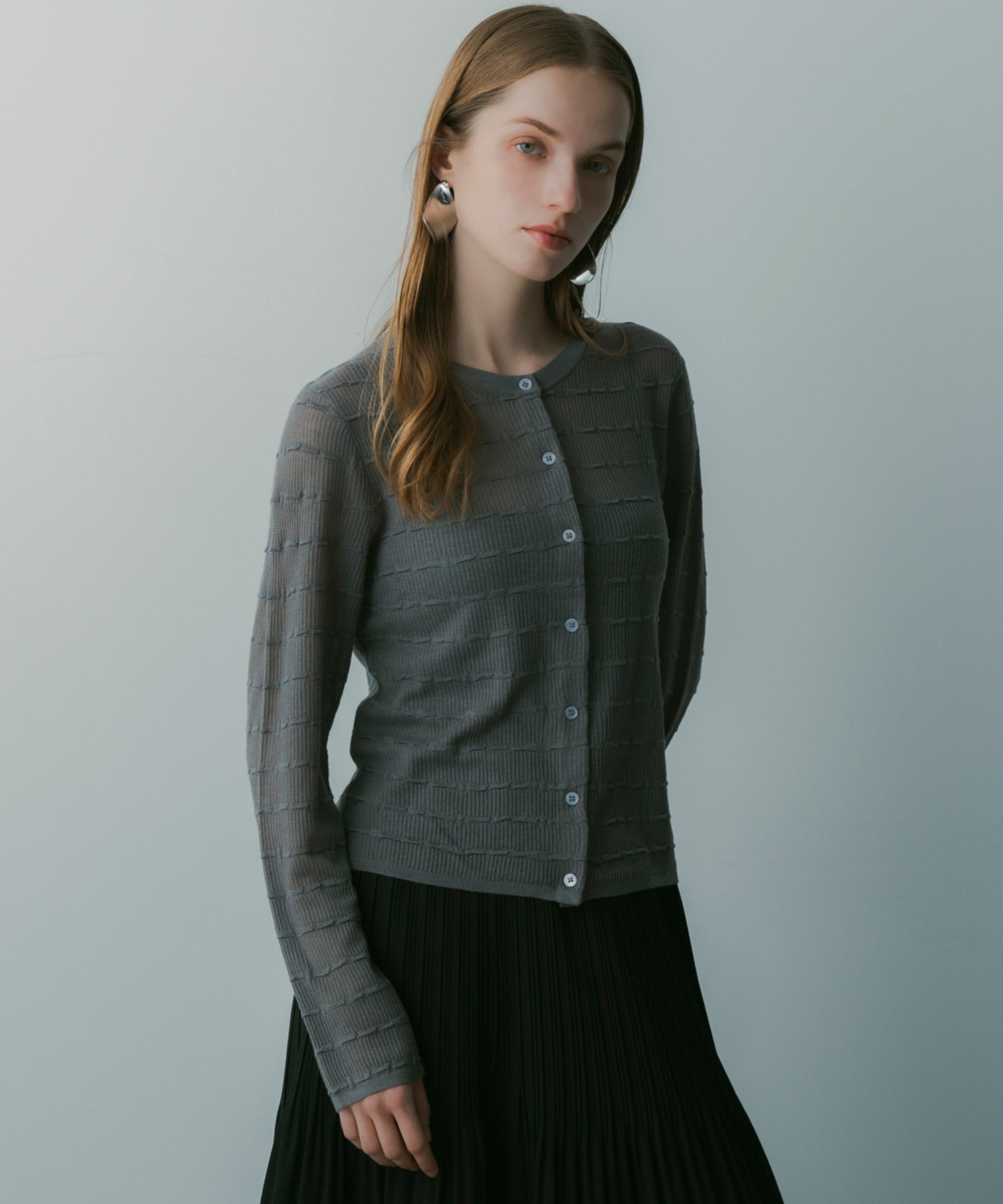 デザインニットカーディガン