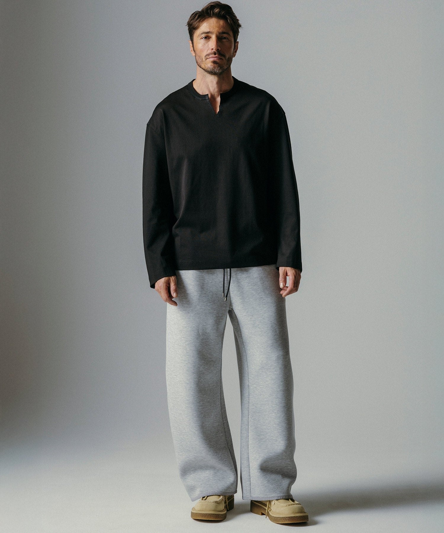 リラックス ワイドドロストパンツ