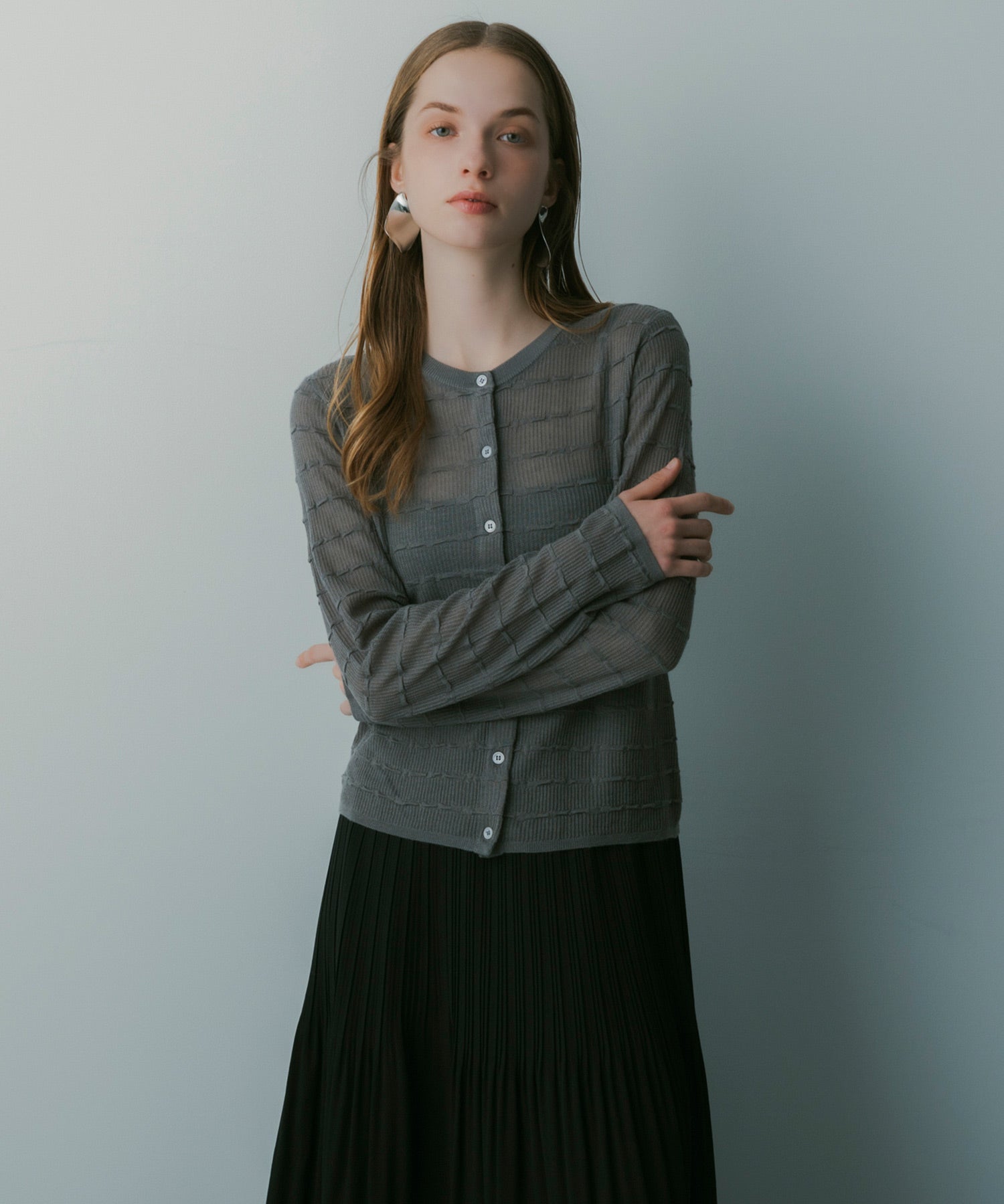 デザインニットカーディガン