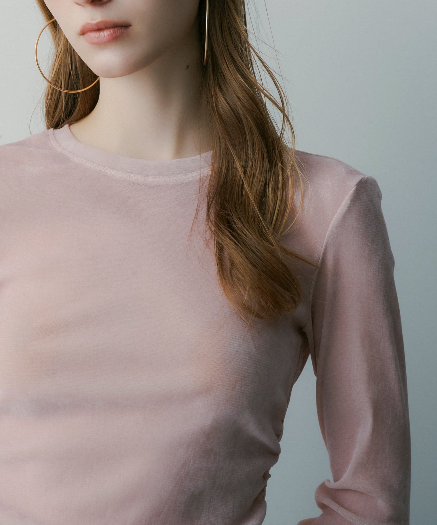 【3月中旬お届け予約商品】ロングスリーブ シアーベロアカットソー