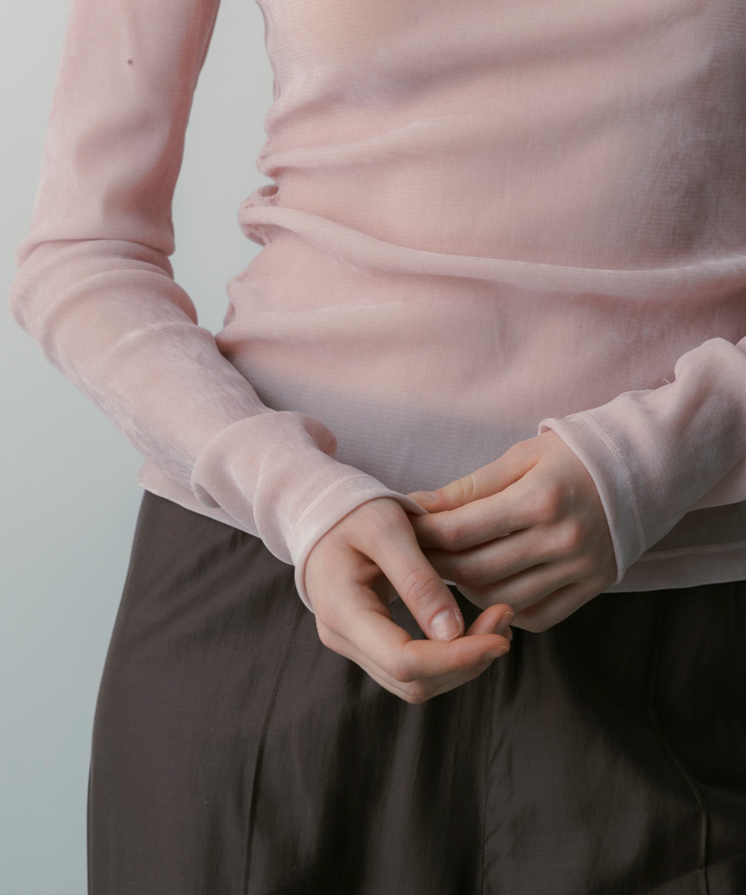 【3月中旬お届け予約商品】ロングスリーブ シアーベロアカットソー