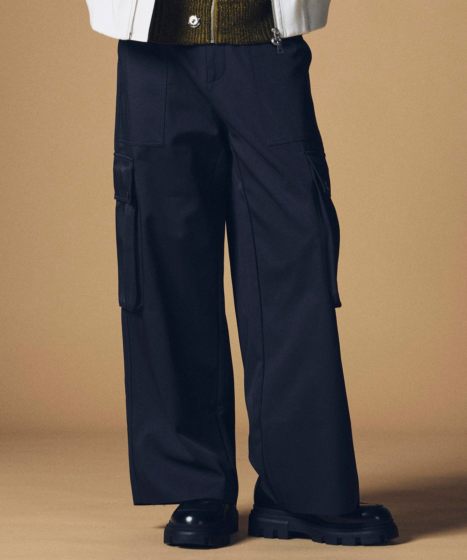 【12月上旬お届け予約商品】ハイウエスト ワイドカーゴパンツ