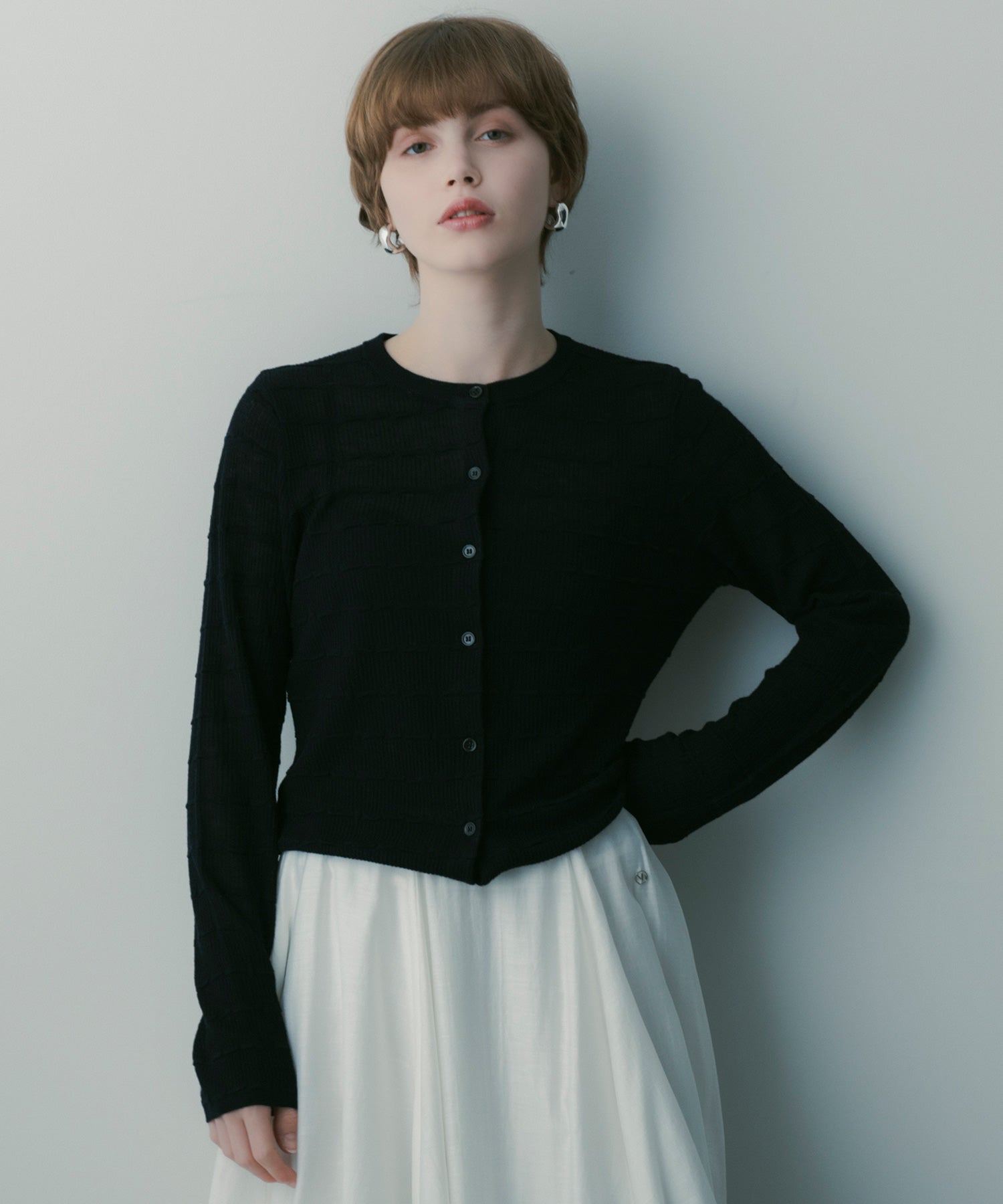 デザインニットカーディガン